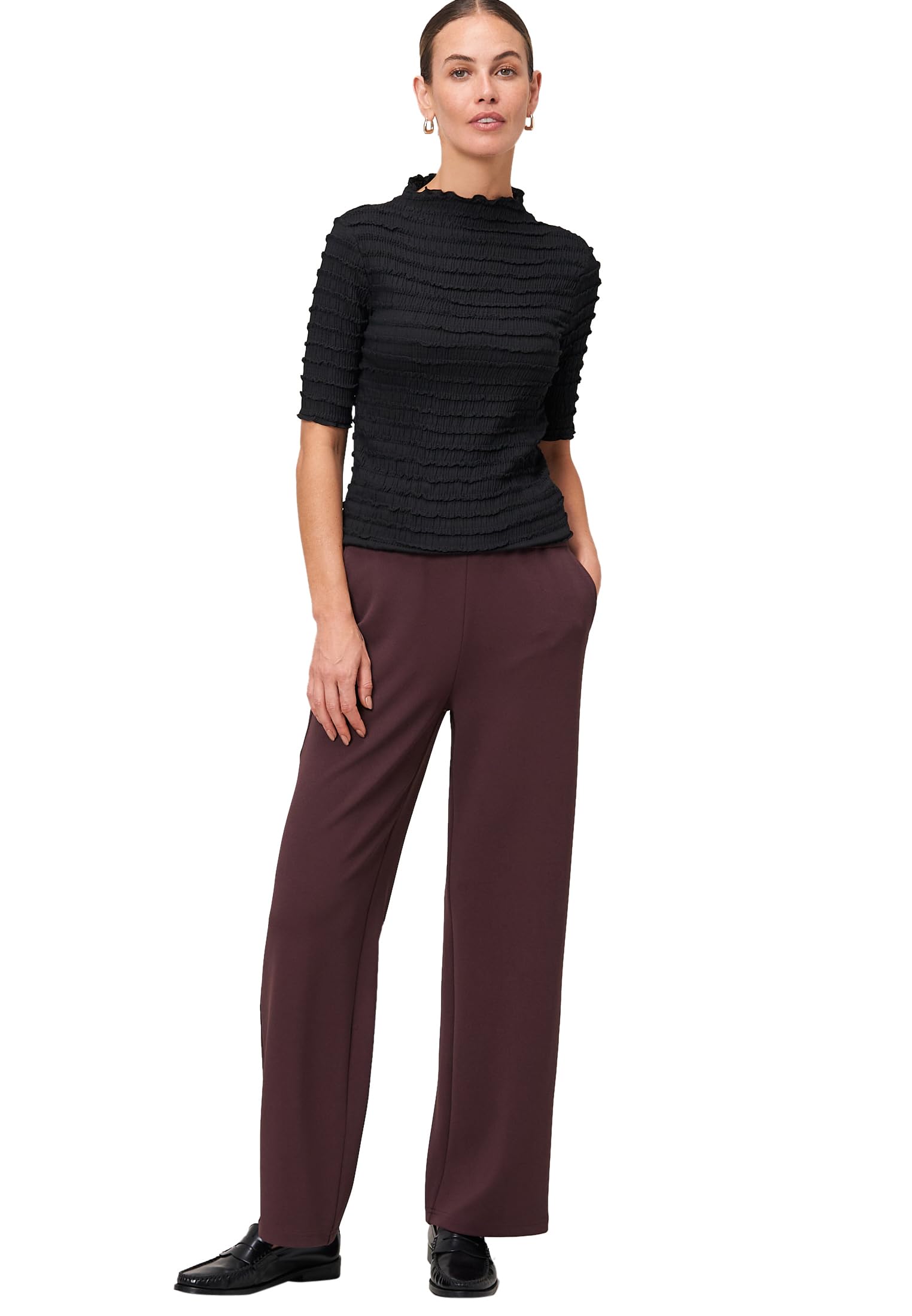 zero Shirt mit Rüschen 38 Black Beauty leger
