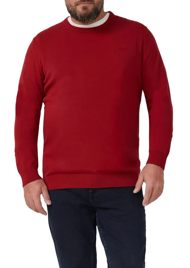 s.Oliver RED LABEL Crew Neck Big Size Pullover Blau aus Strick