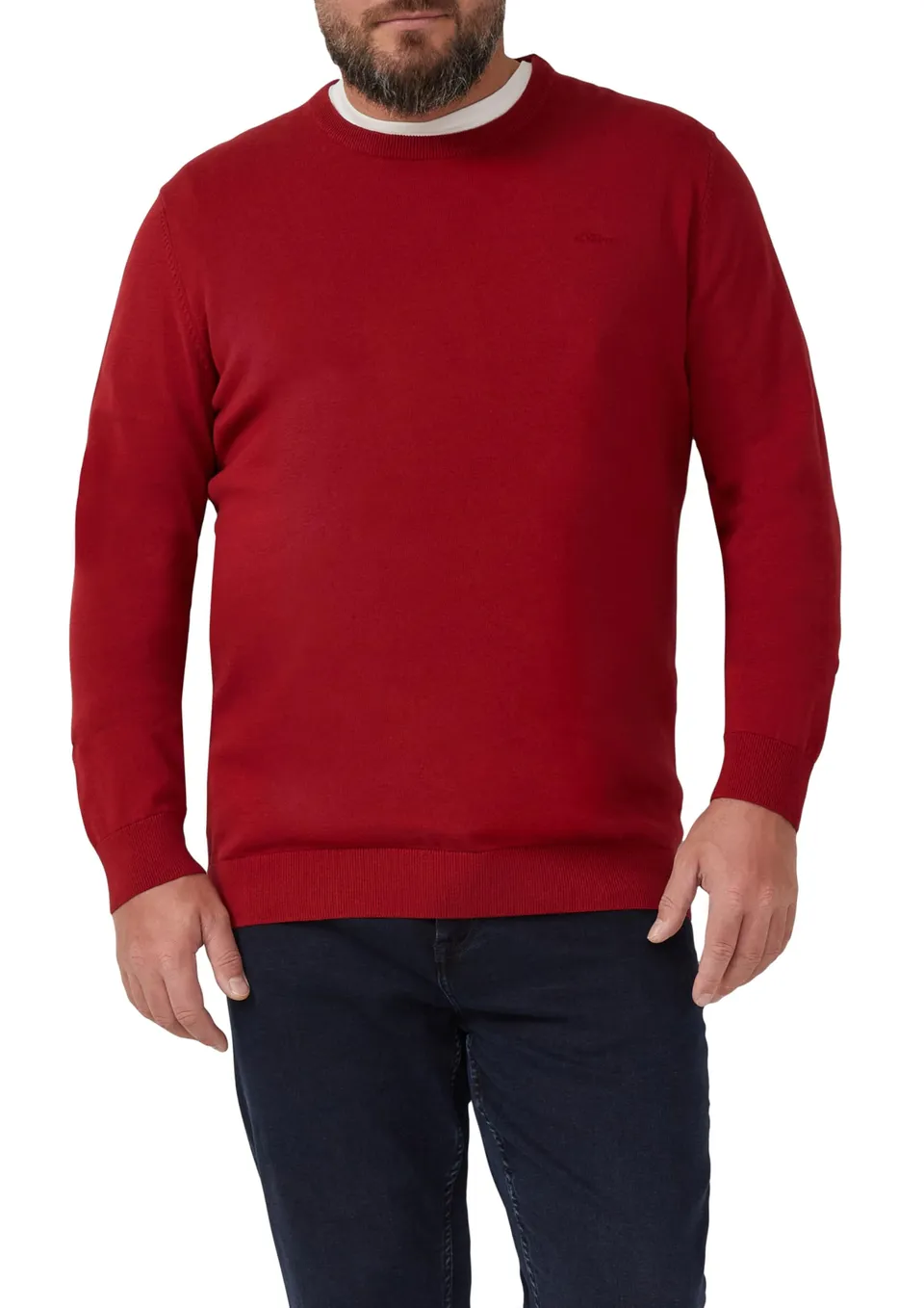 s.Oliver RED LABEL Crew Neck Big Size Pullover Blau aus Strick