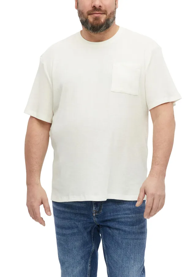 s.Oliver Waffelpiqué-T-Shirt Brusttasche 5XL Baumwolle