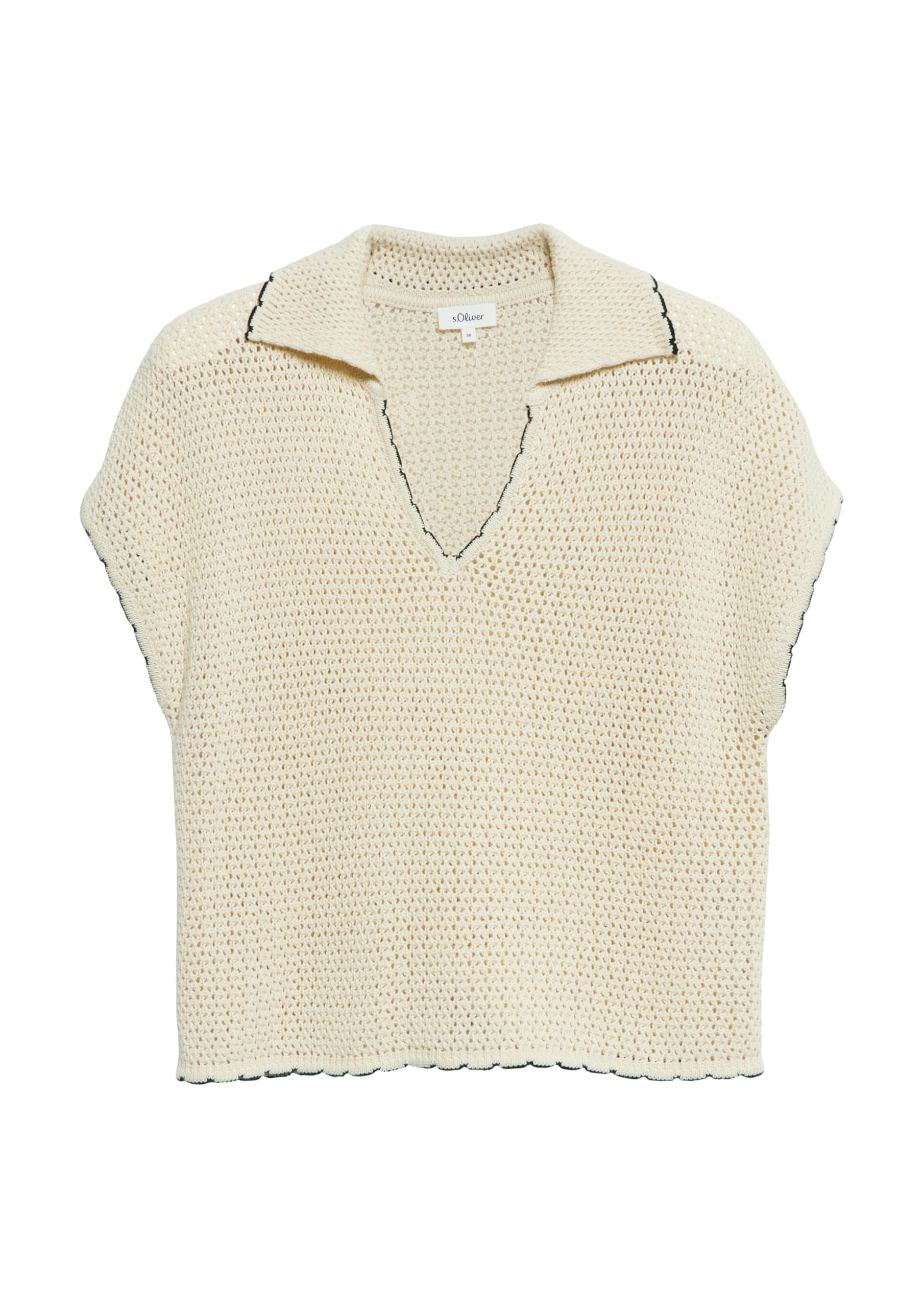 s.Oliver Red Label Polokragen Pullover braun Strick