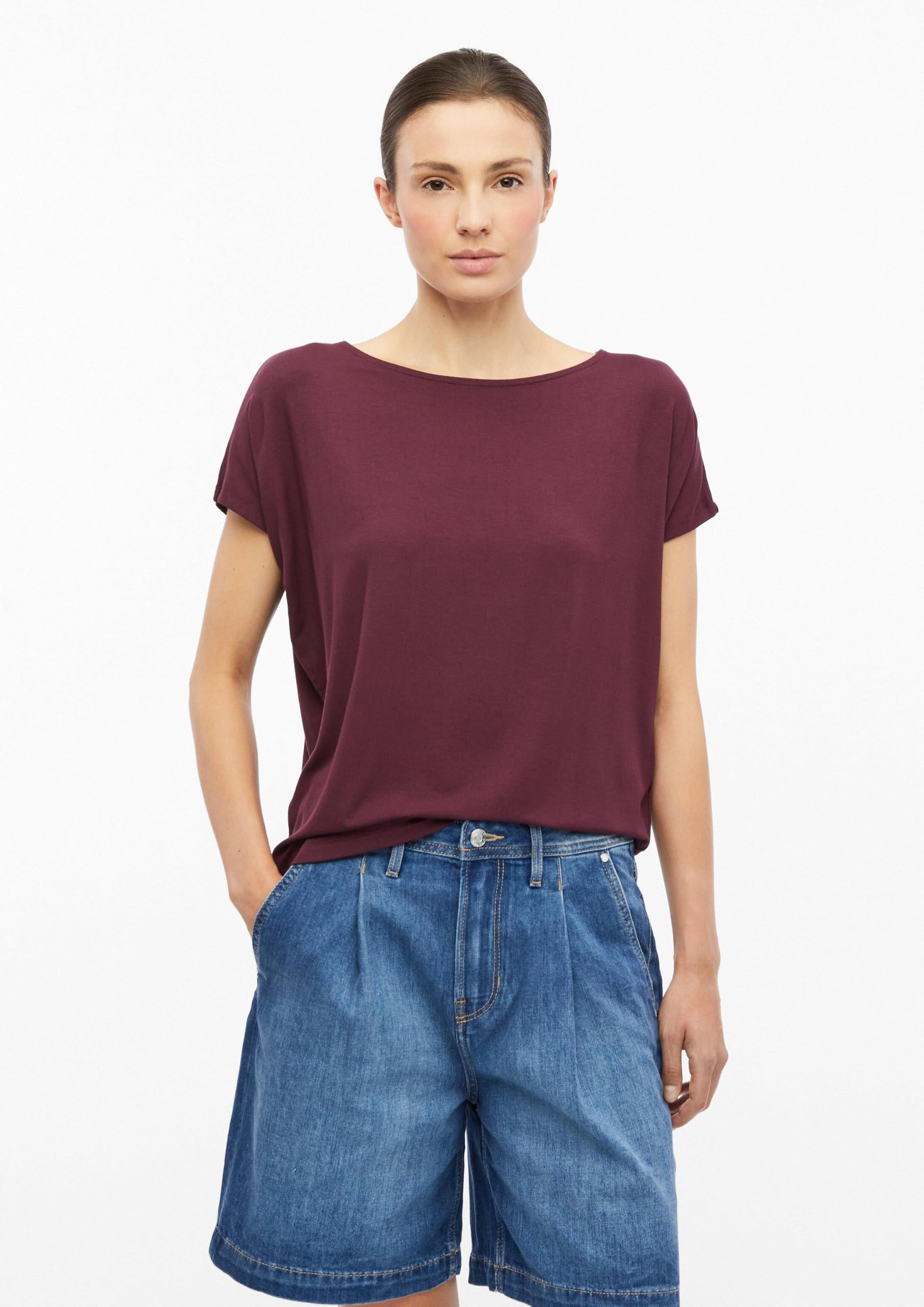 s.Oliver RED LABEL Fließendes Jersey-Shirt T-Shirt mit überschnittenen Schultern