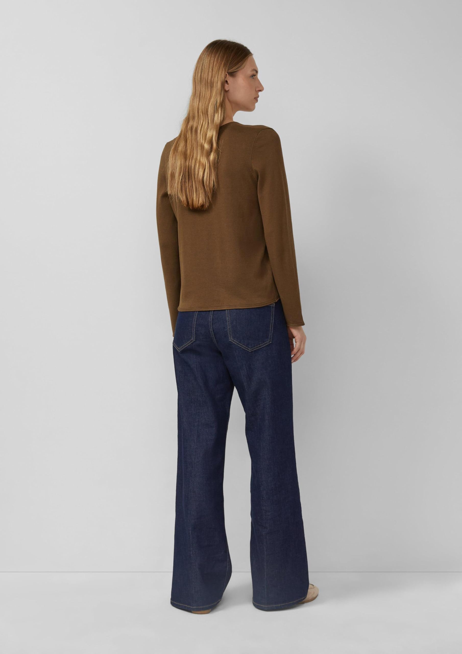 s.Oliver Red Label Feinstrickpullover V-Ausschnitt Rollkante
