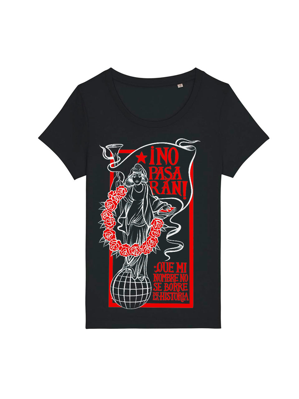 dna merch Las Trece Rosas Damen T-Shirt Biobaumwolle Schwarz