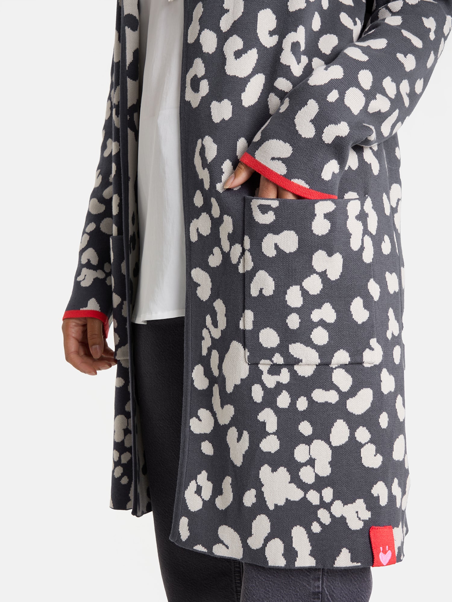 Lieblingsstück DorleL Strickjacke anthra Animal-Print