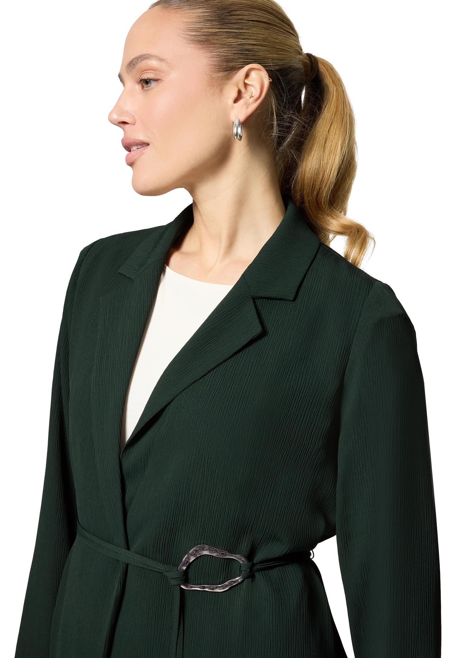 zero Longblazer strukturiert Bindedetail Blazer 40 Green Forest