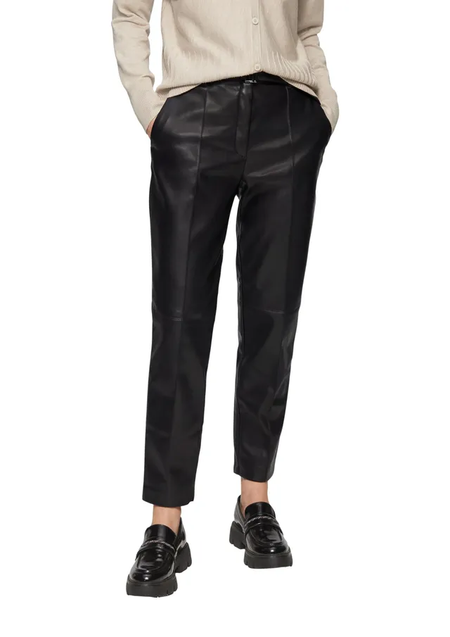s.Oliver RED LABEL Cigarette Pants Kunstleder Größe 44 Gürtel
