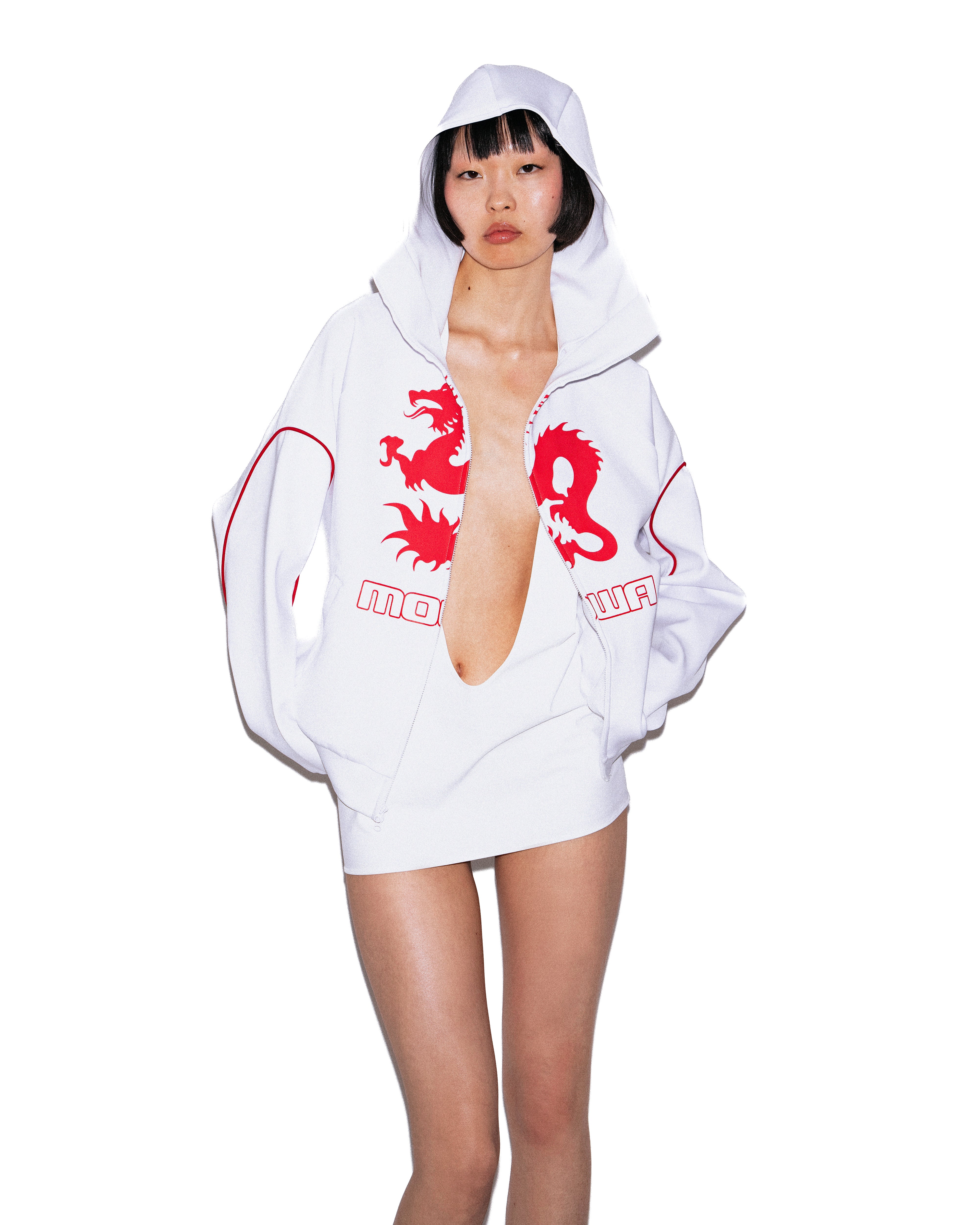 Mowalola Zushi Track Top Oberteil Weiß Stretch