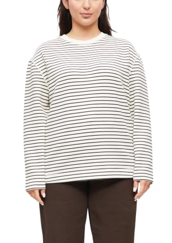 s.Oliver RED LABEL Scuba-Sweatshirt Ringel Gr.46 Braun