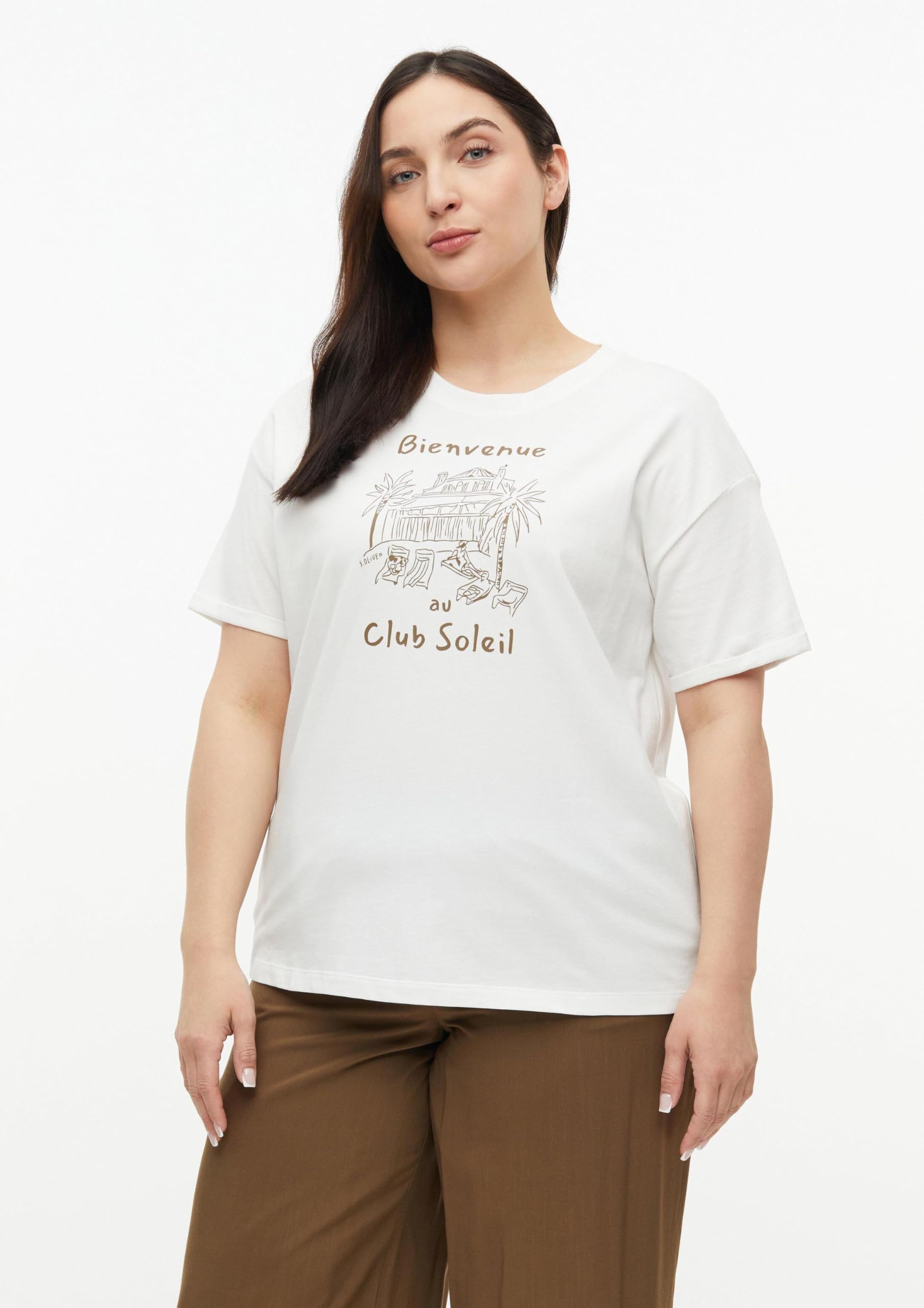 s.Oliver RED LABEL T-Shirt Frontprint Gr. 48 bordeaux