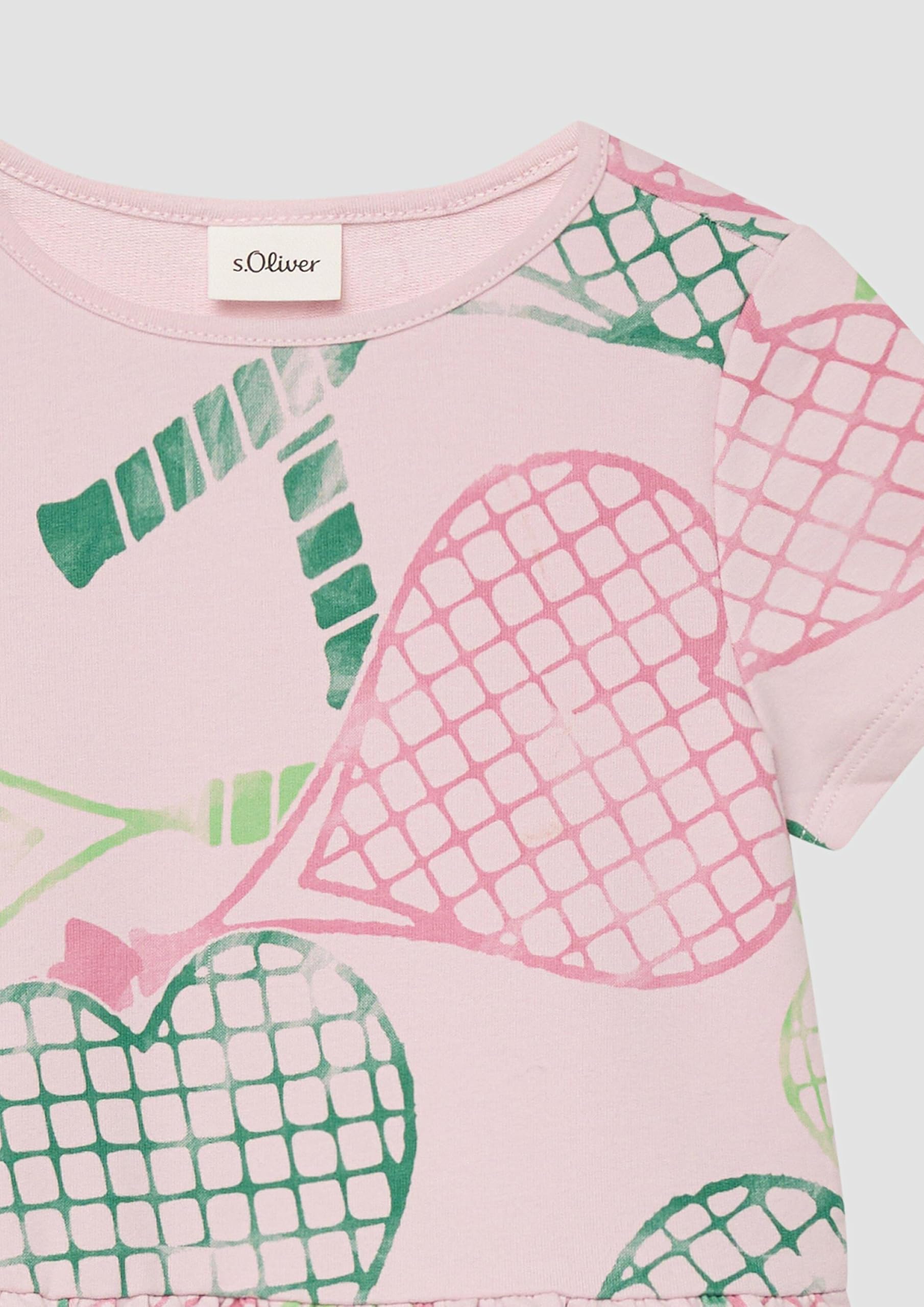 s.Oliver Junior Sweat-Kleid All-Over-Print Gr.116 kurz