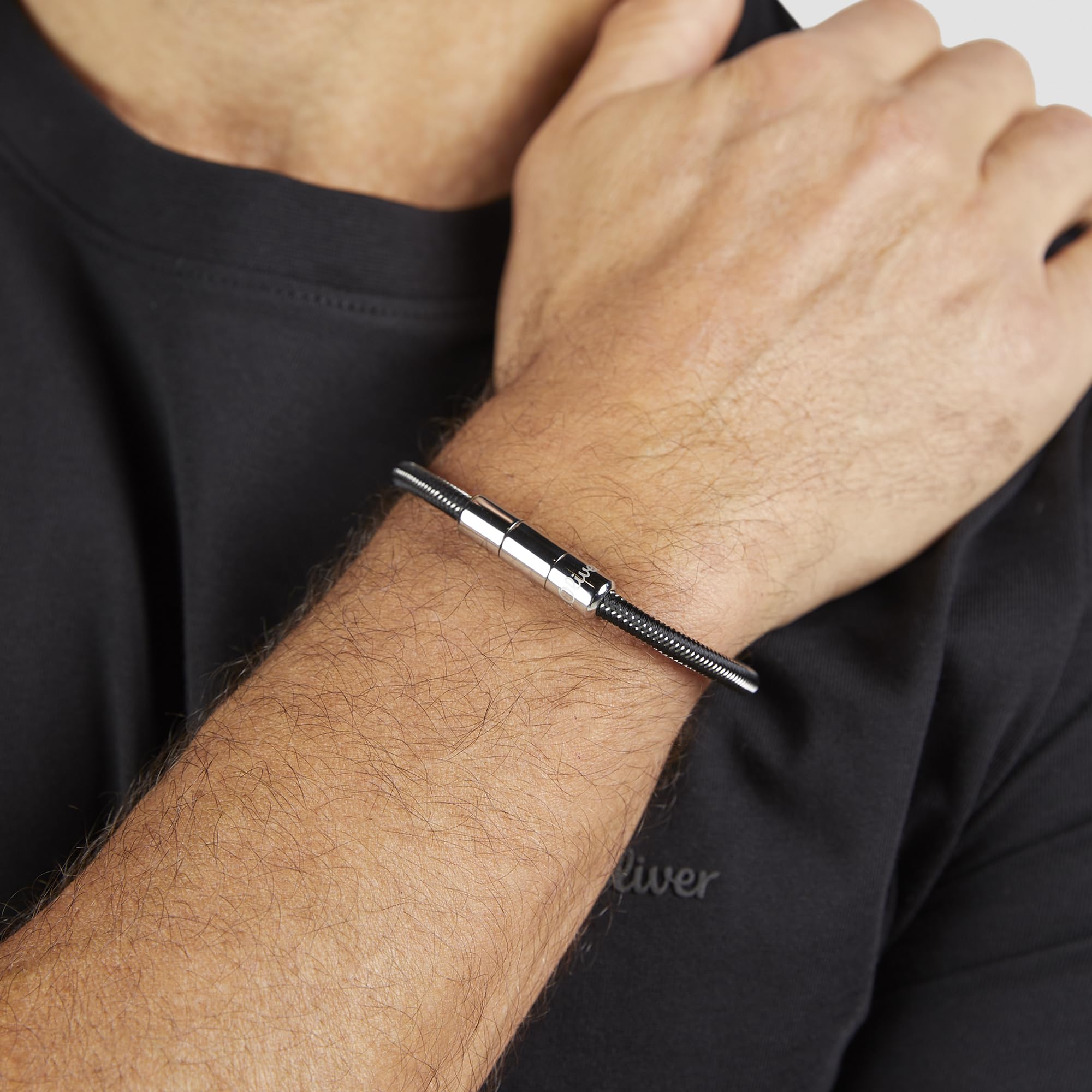 s.Oliver RED LABEL Armband Edelstahl schwarz