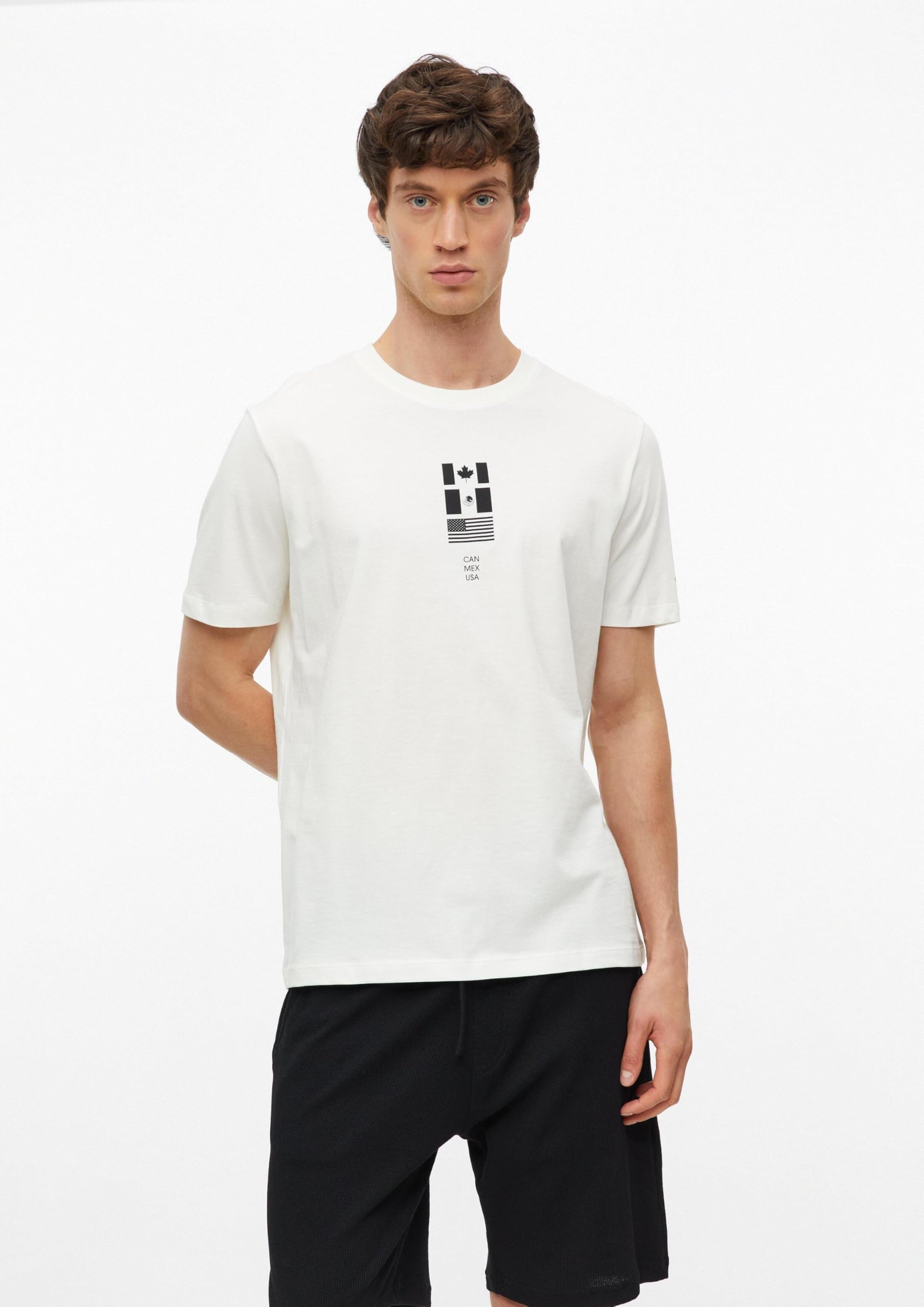s.Oliver T-Shirt Fußball-Motiv Ecru Größe L