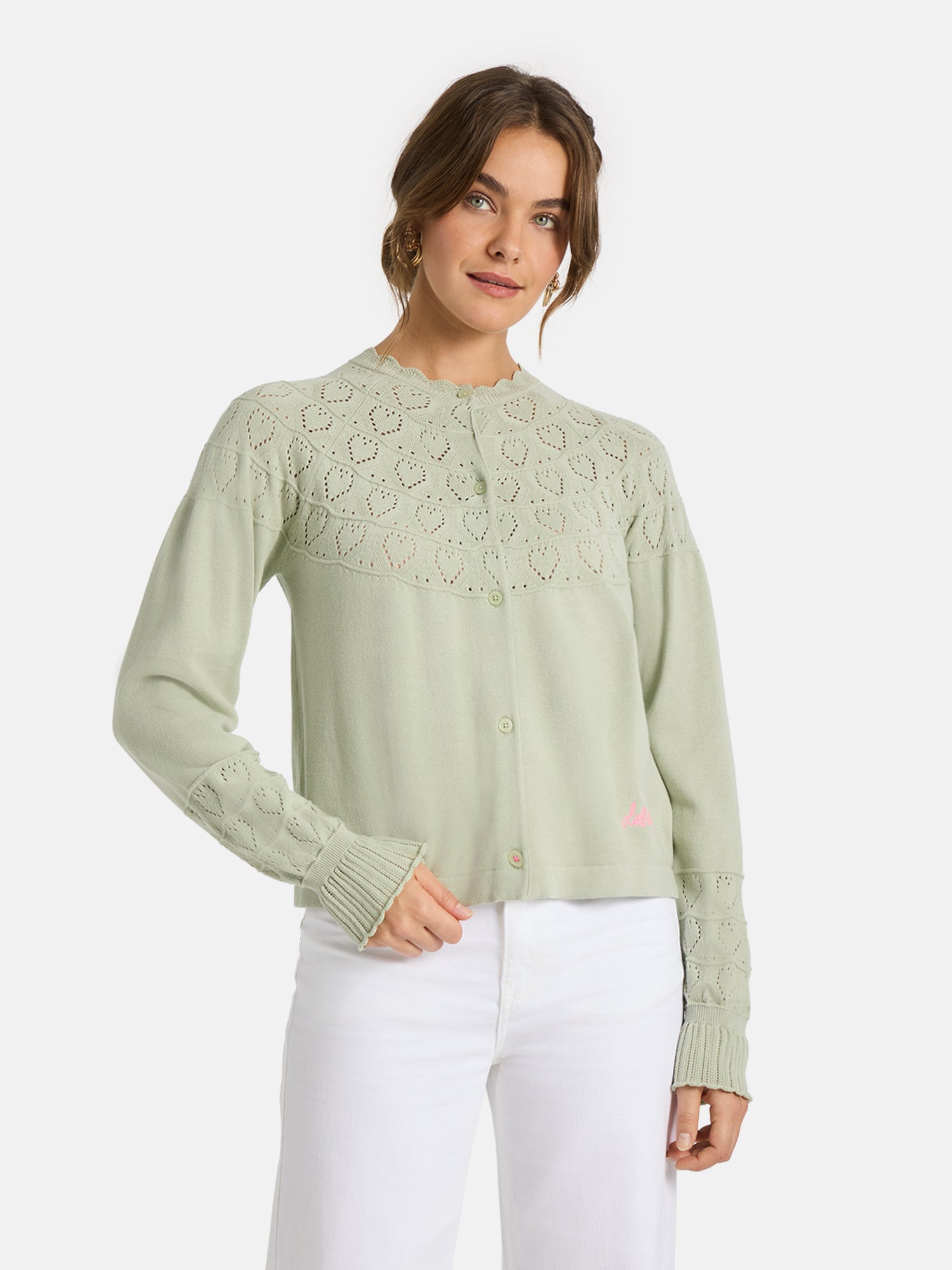 Lieblingsstück ZazaL Strickjacke blue bell Herzmuster
