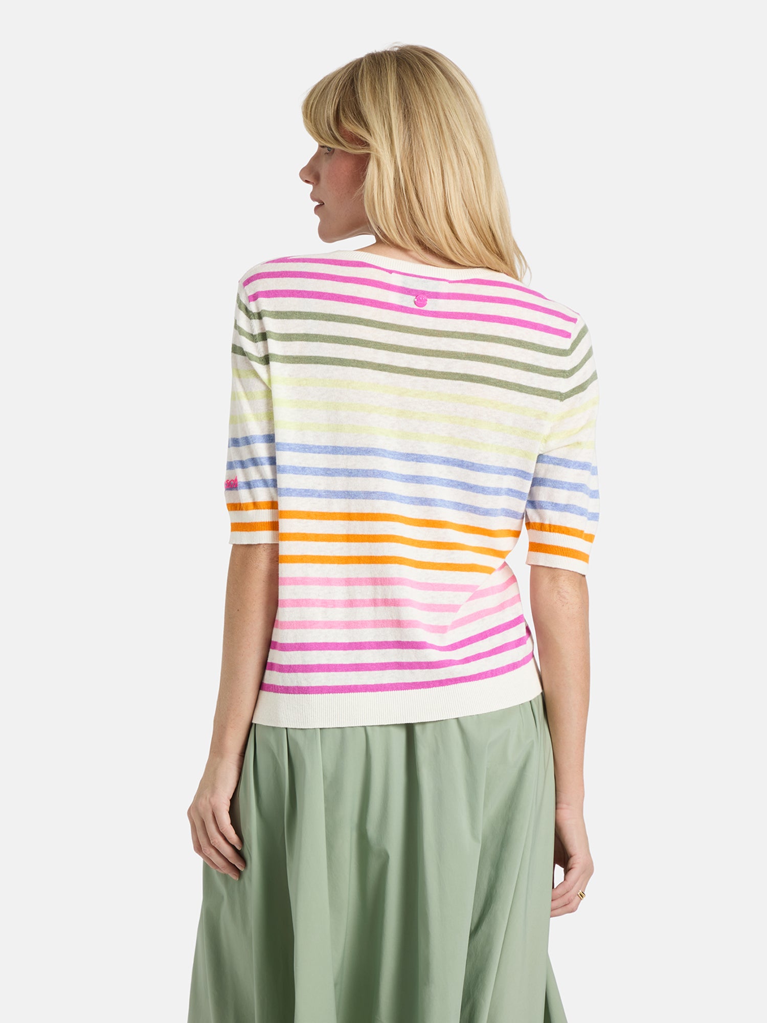 Lieblingsstück MarvicL Kurzarm Pullover offwhite gemustert