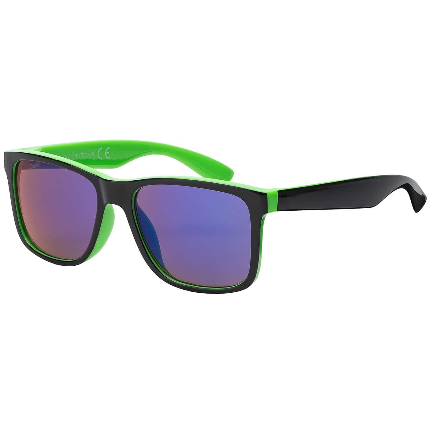 BEZLIT Kinder Sonnenbrille rechteckig rot-schwarz verspiegelt