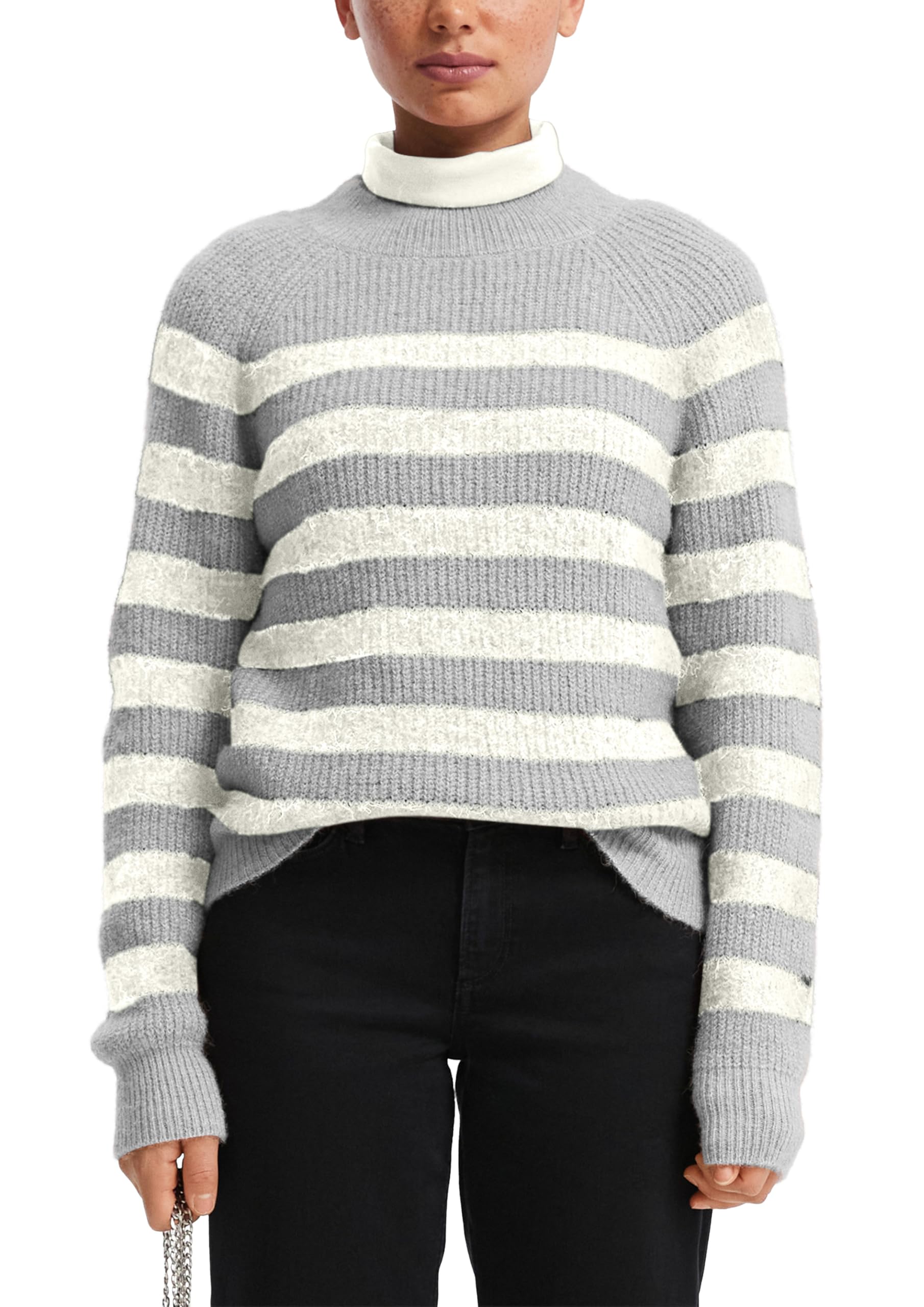 s.Oliver QS Crêpebluse mit Turn-up-Ärmel Bluse Gr. 40 leicht