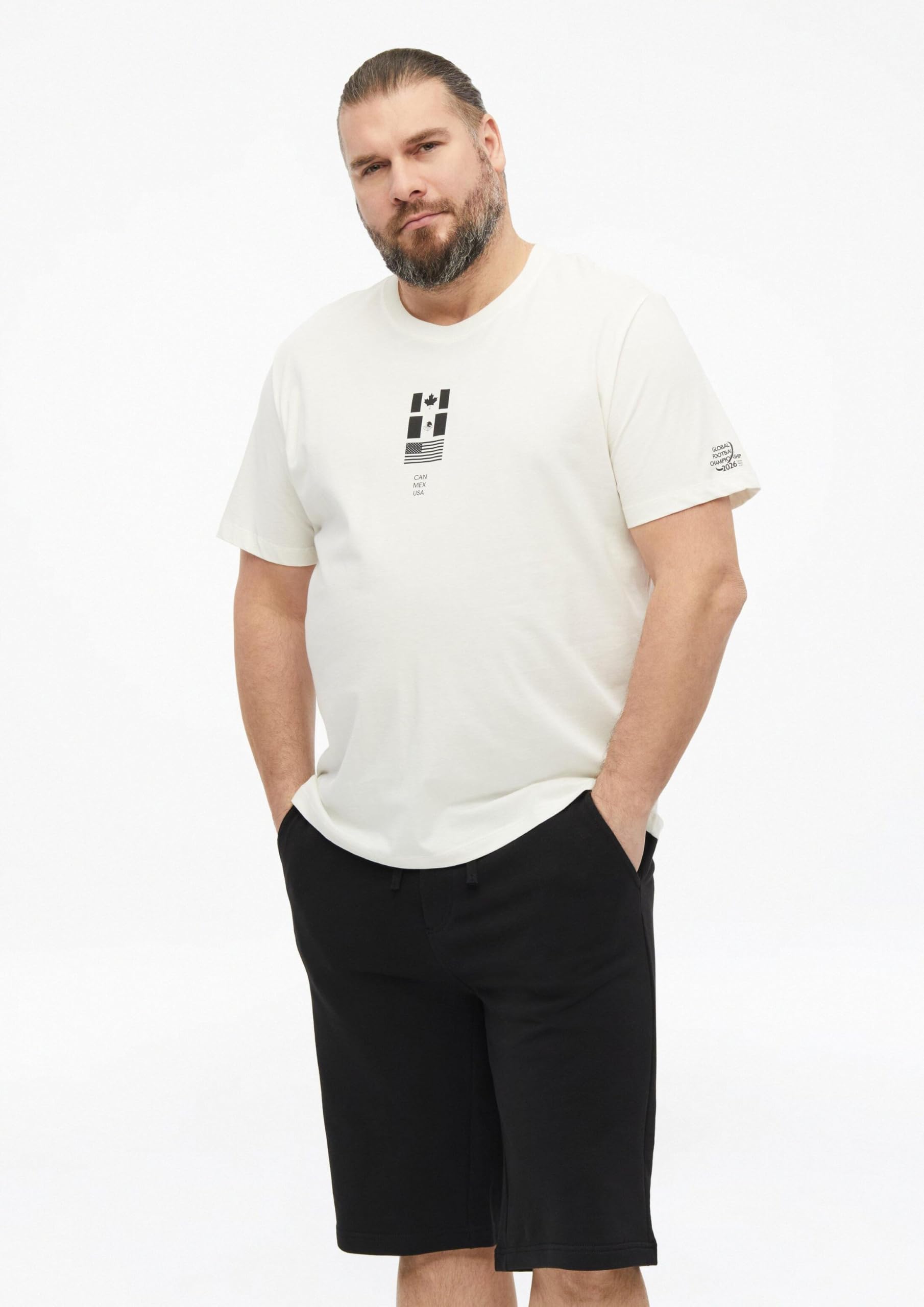 s.Oliver Front- und Rückenprint T-Shirt 3XL Ecru