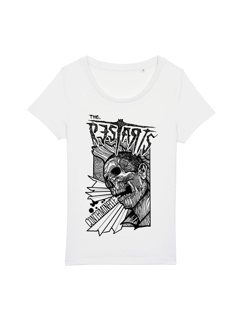 The Restarts Contaminate T-Shirt Damen Weiß Biobaumwolle