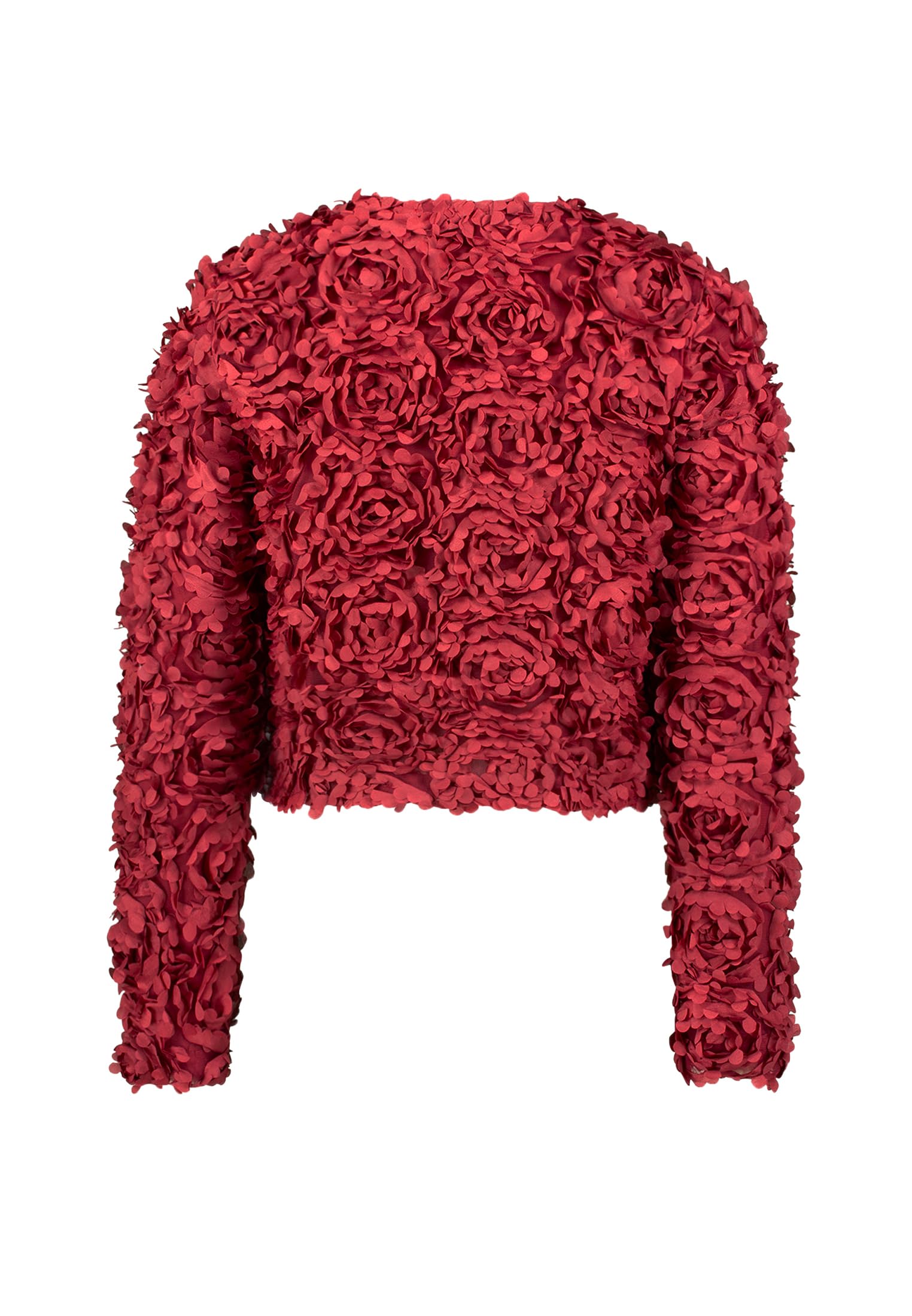 zero Bolero-Jacke mit 3D Blumen Cabernet Gr. 40 kurz