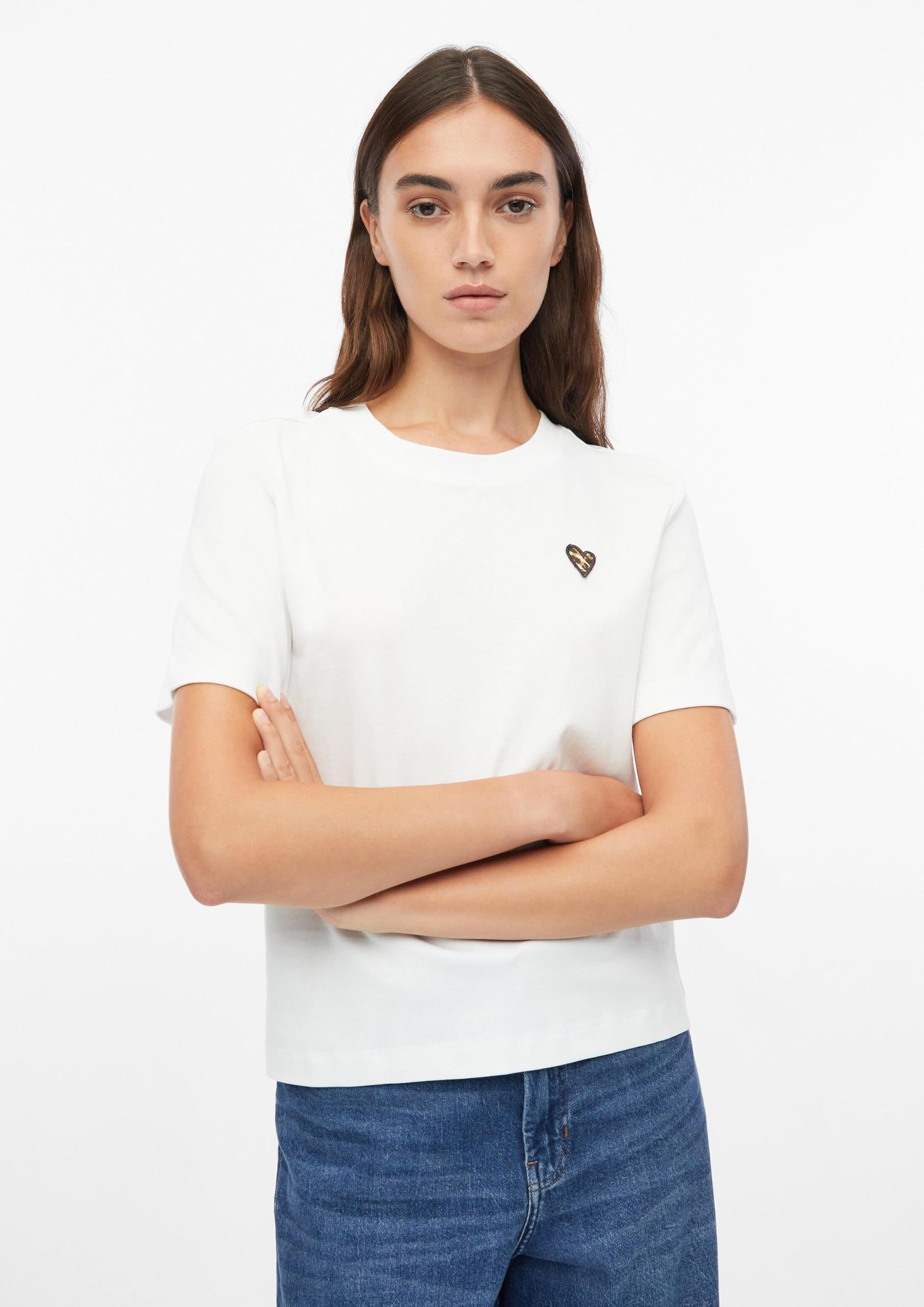 s.Oliver T-Shirt Leo-Herz Weiß mit Print