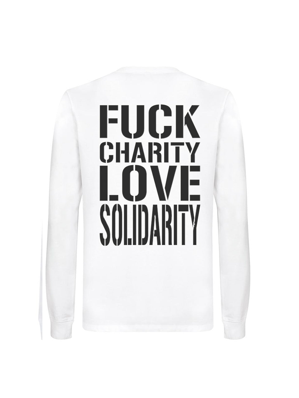 dna merch Fuck Charity Love Solidarity Langarmshirt