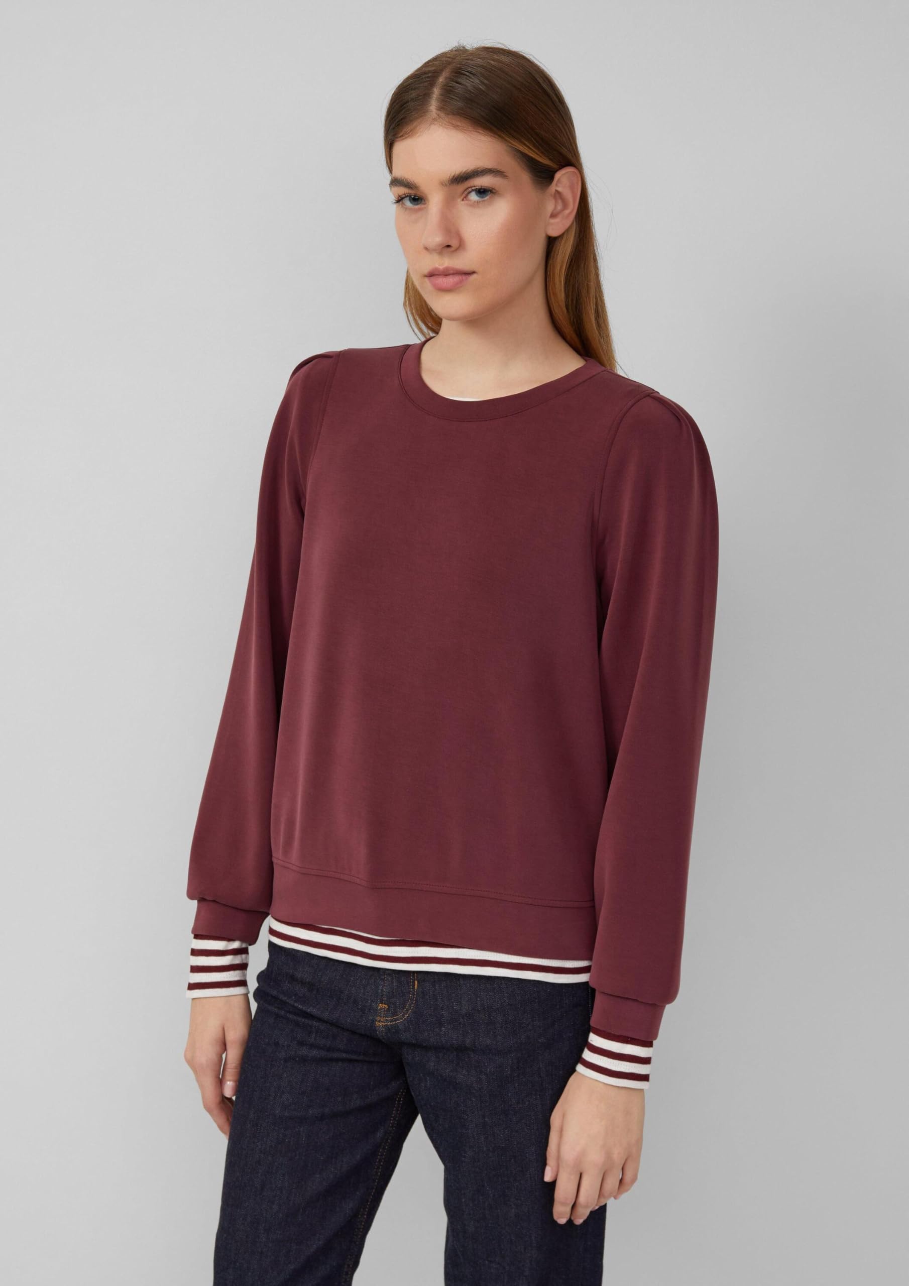 s.Oliver Scuba-Sweatshirt Puffärmel 40 Modal Grau