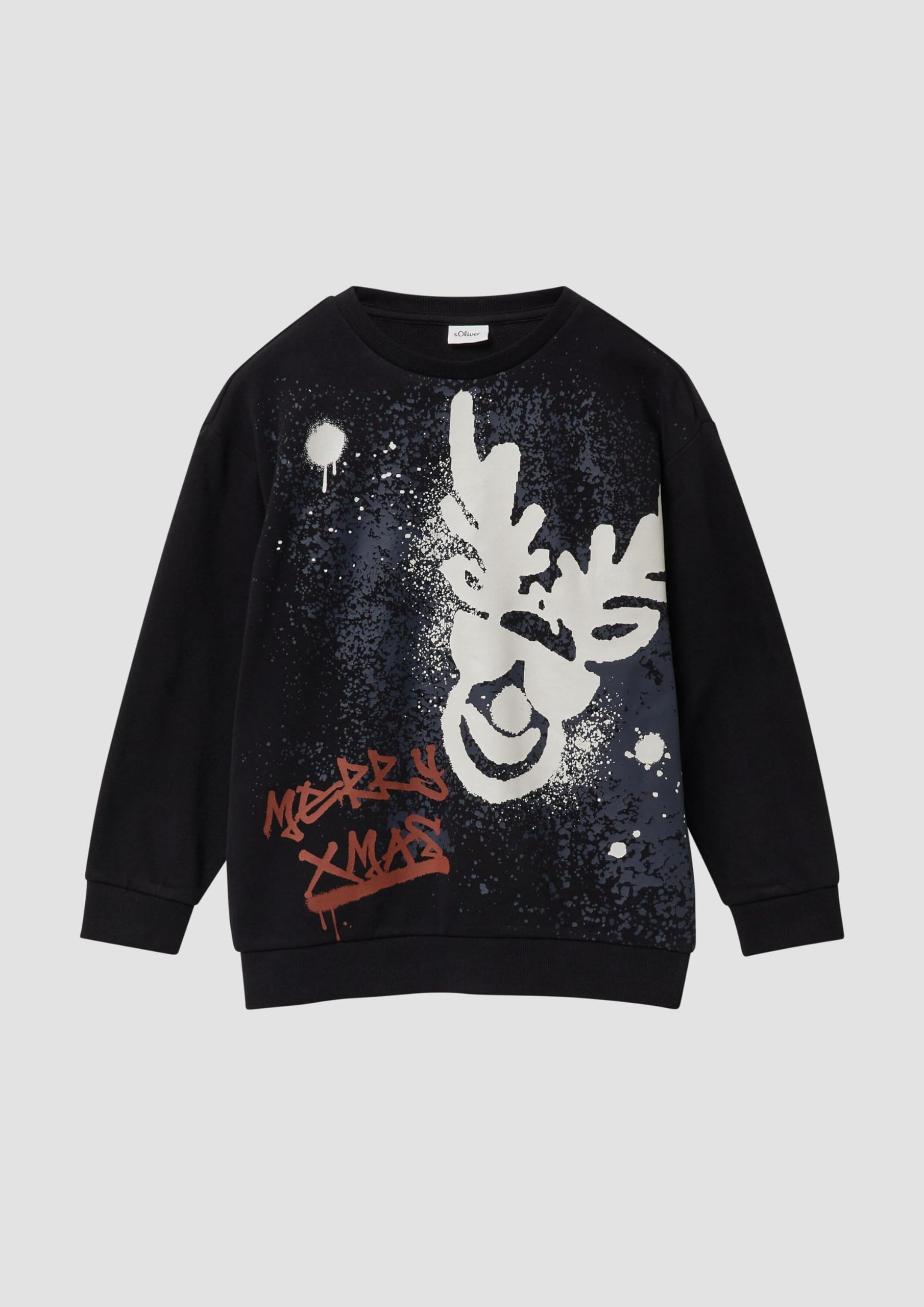 s.Oliver Red Label X-Mas Sweatshirt schwarz Oversize