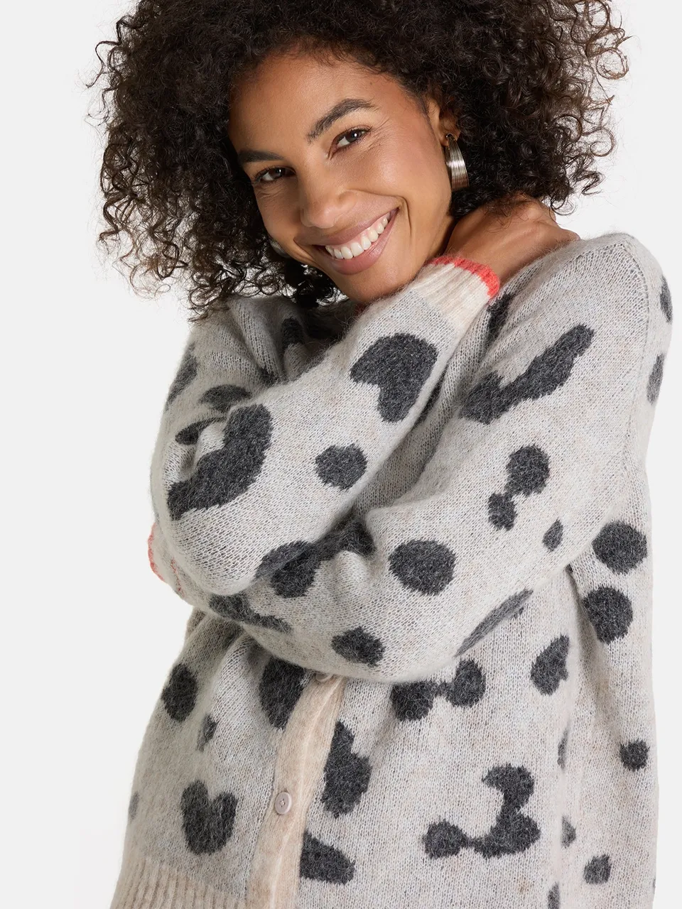 Lieblingsstück AnninaL Strickjacke beige Mohair Animal