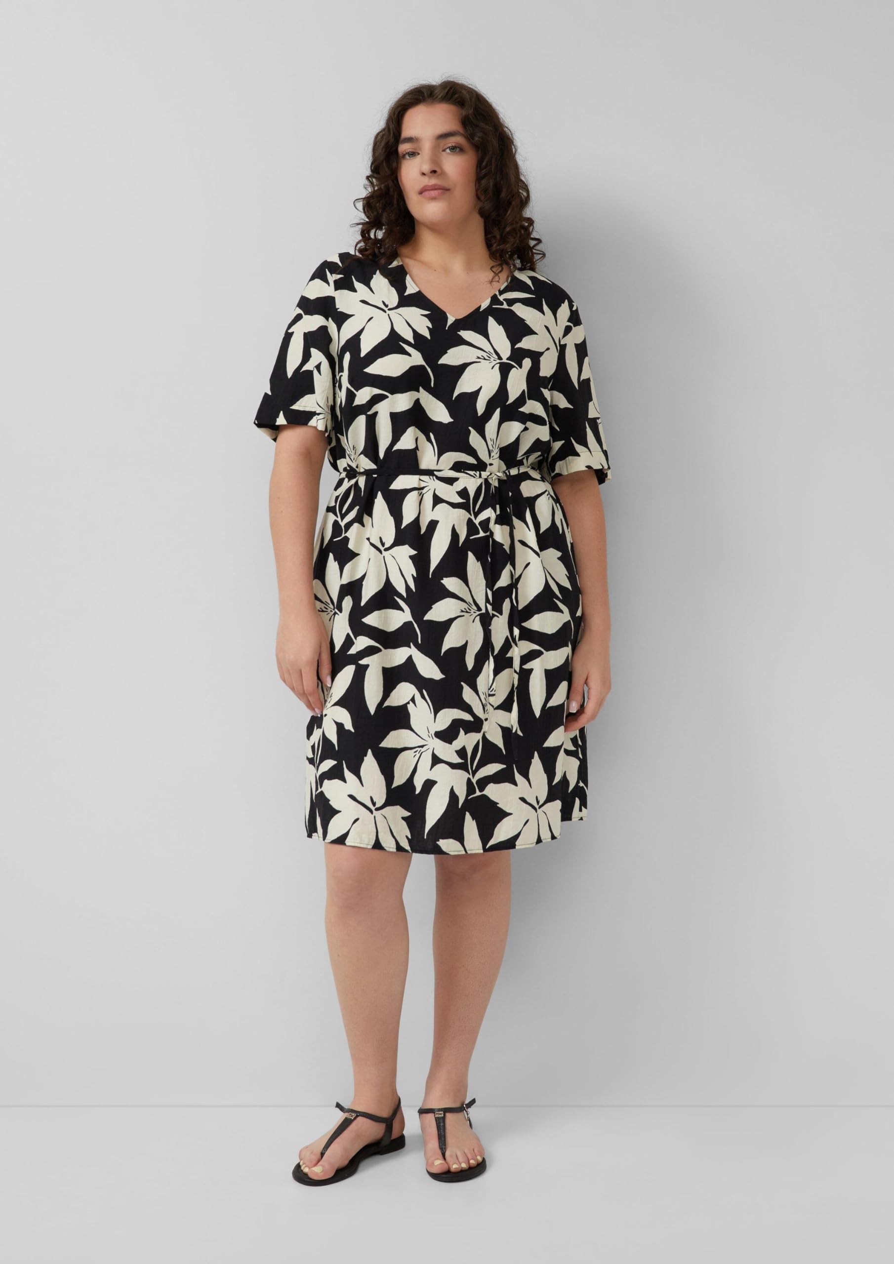 s.Oliver Red Label Kleid mit Gürtel Print Gr.48