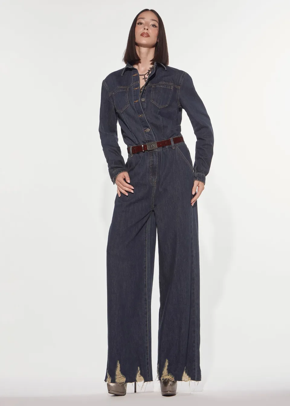Denny Rose Regular Denim Overall Dark Indigo