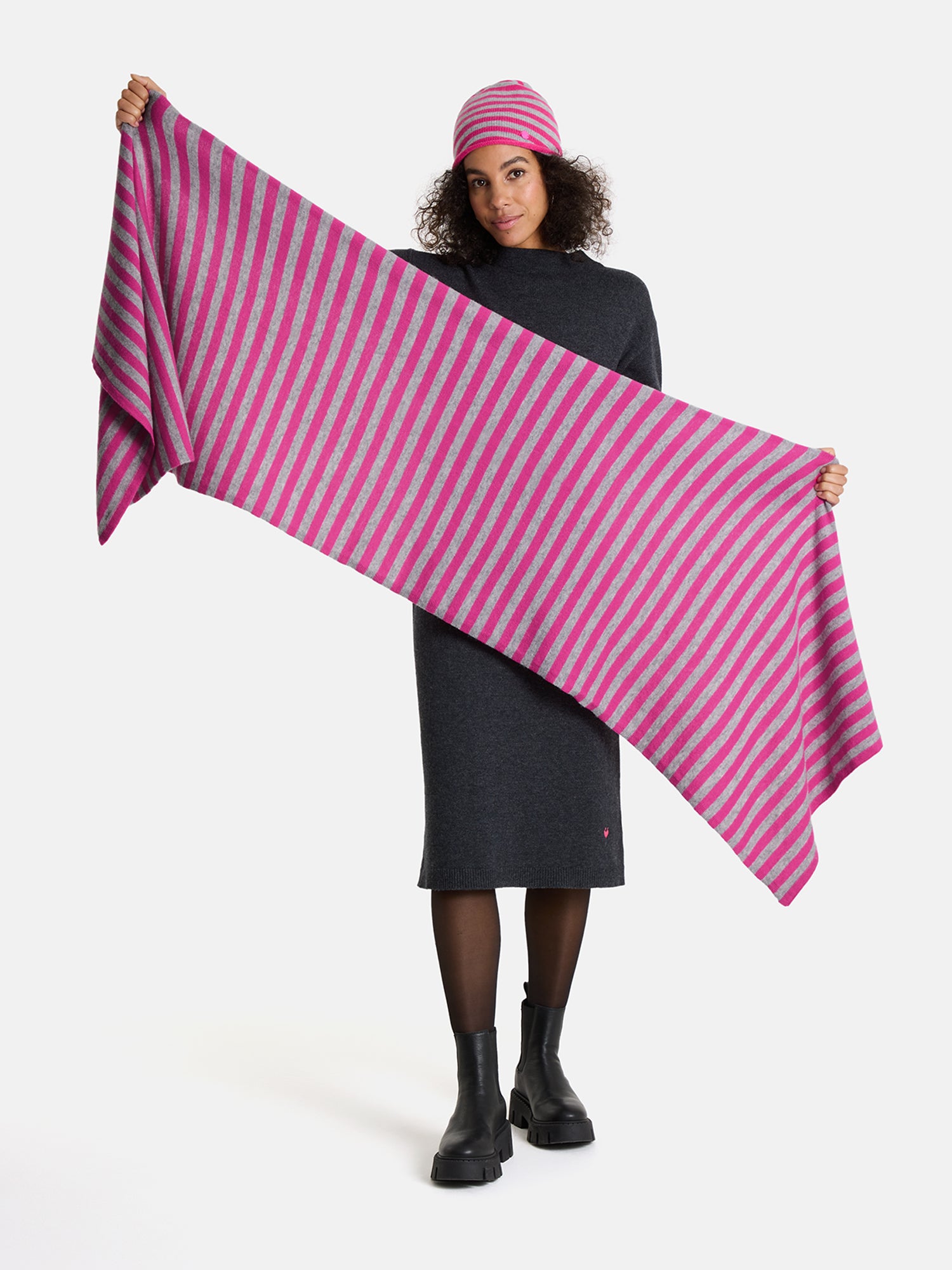 Lieblingsstück Happy Stripes Wollschal Kaschmir lovely pink