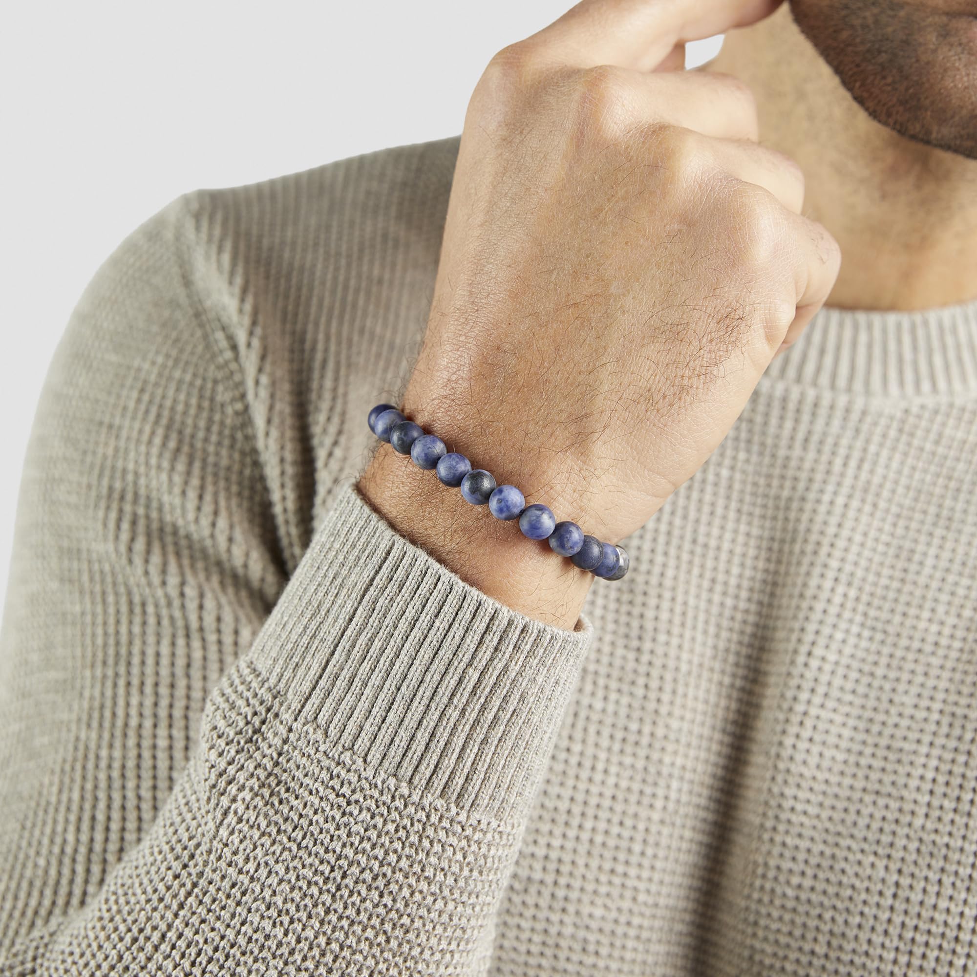 s.Oliver RED LABEL Beads Armband grau/blau Herren