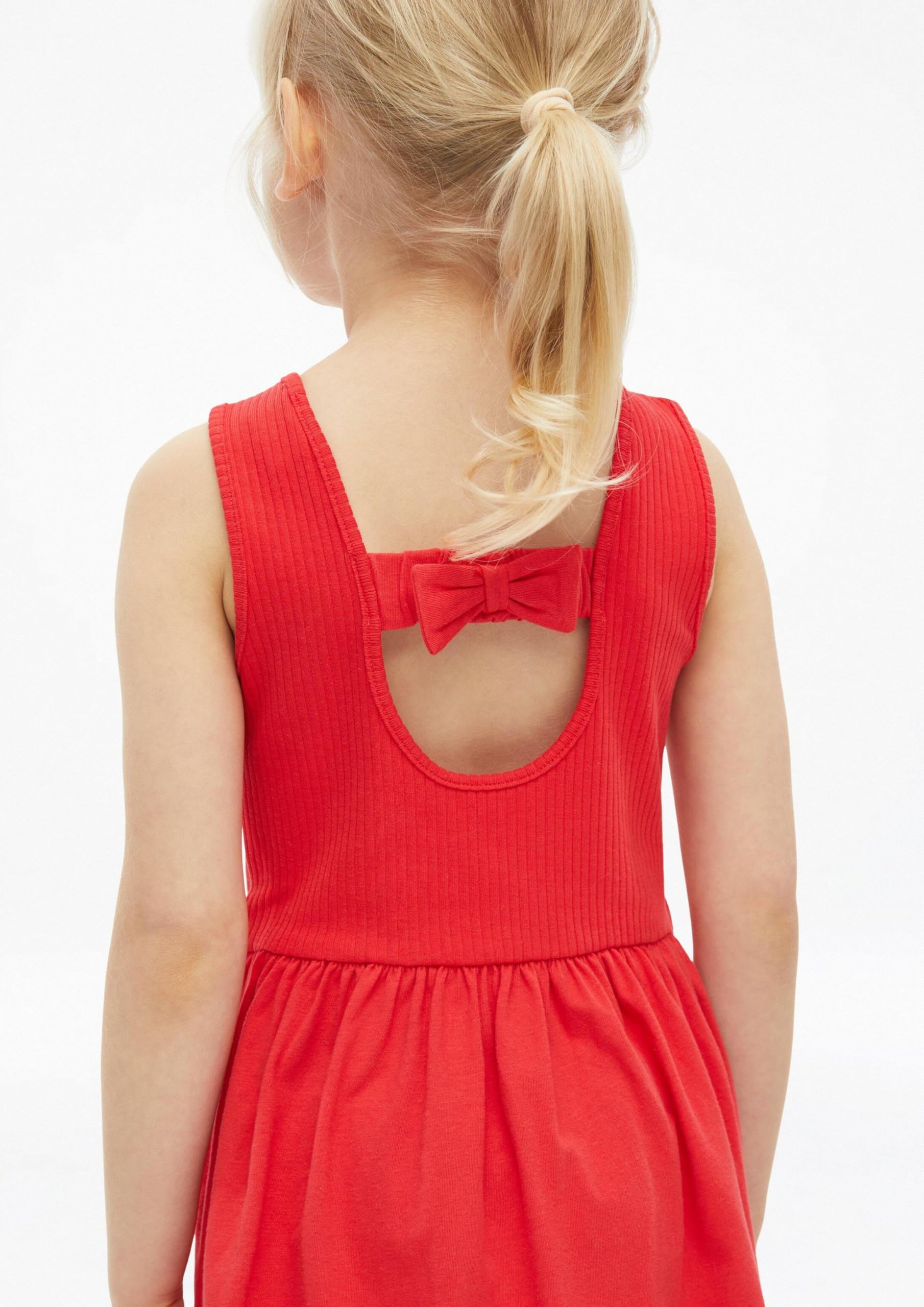 s.Oliver RED LABEL Materialmix-Kleid Kleid Rot 92 Schleifen-Detail