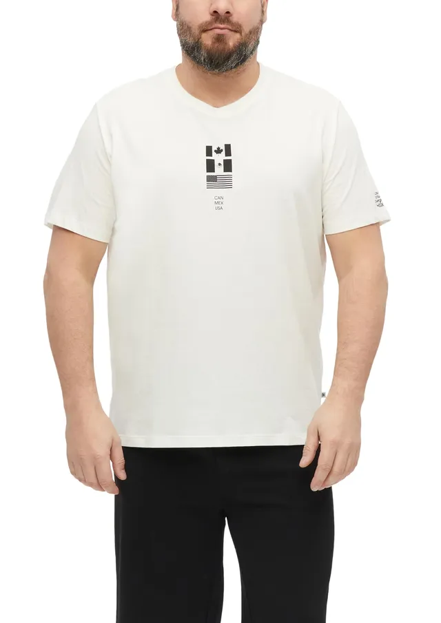 s.Oliver Front- und Rückenprint T-Shirt 3XL Ecru