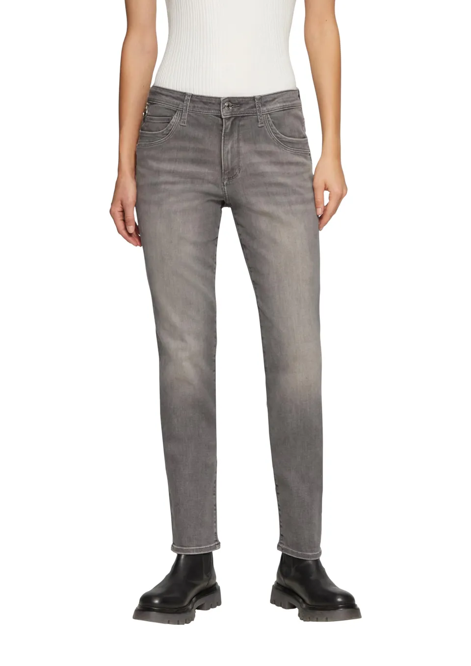 s.Oliver Red Label Betsy Mid Rise Slim Fit Jeans Grau