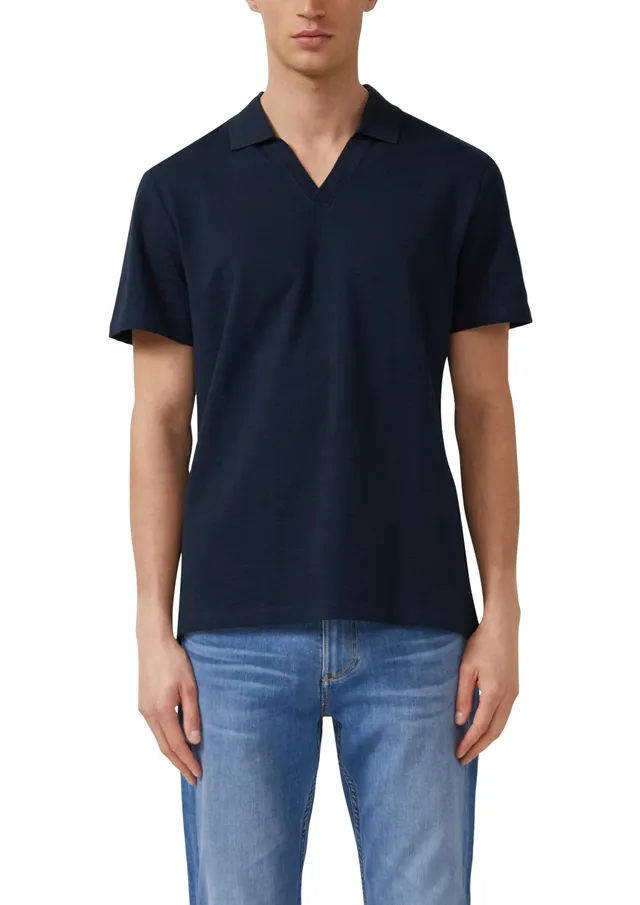 s.Oliver Junior Struktur Poloshirt navy reine Baumwolle