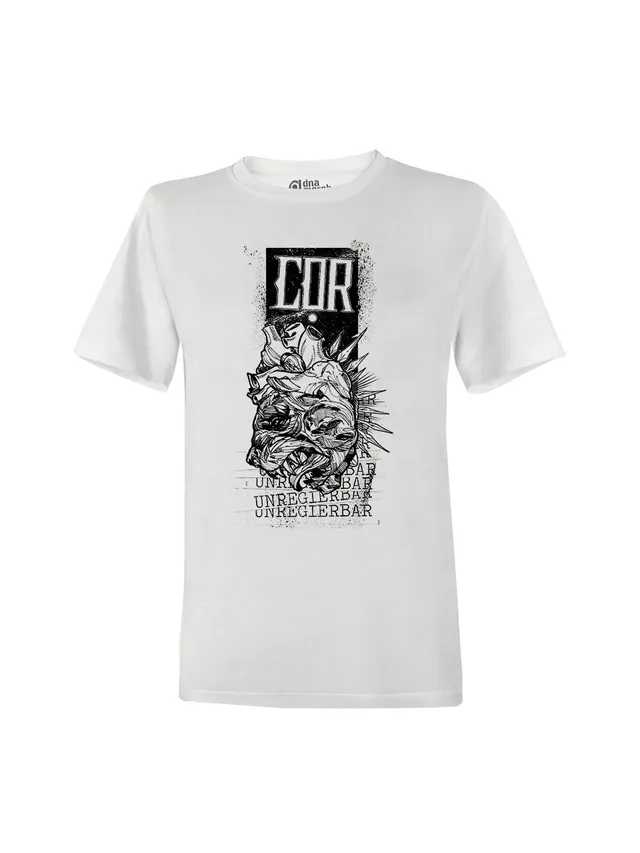 dna merch COR Herztier T-Shirt Damen Weiß Band