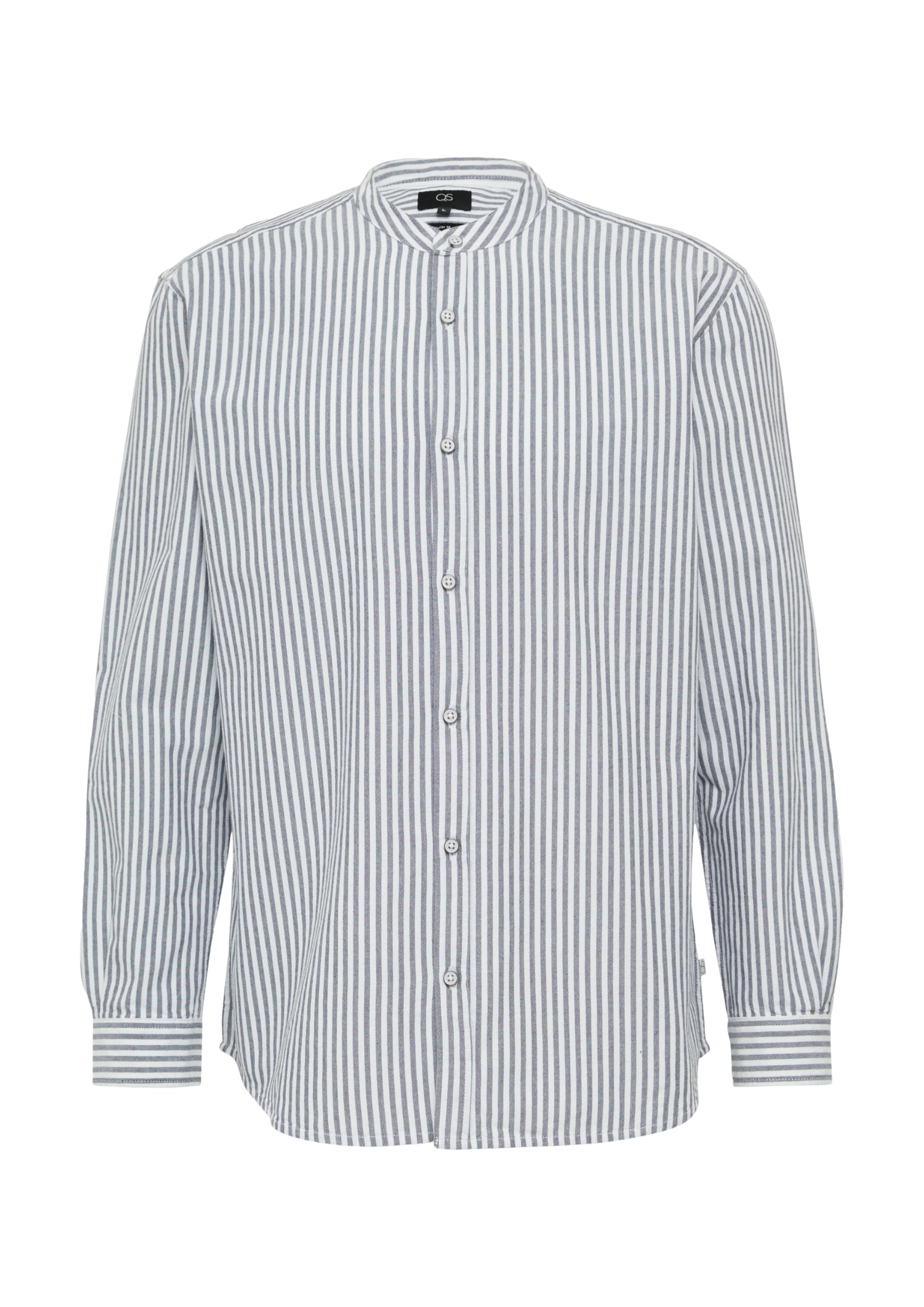 s.Oliver QS Stehkragenhemd Herren Oxford gestreift