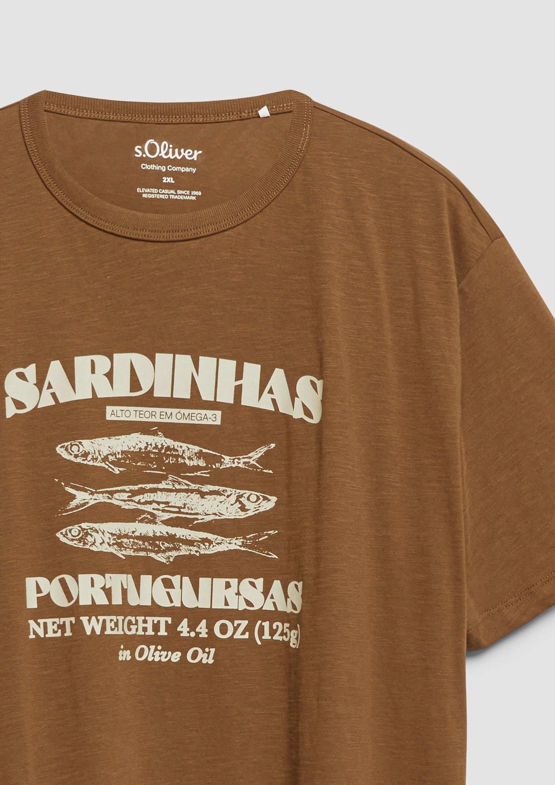 s.Oliver Big Size T-Shirt Flammgarn Frontprint Baumwolle