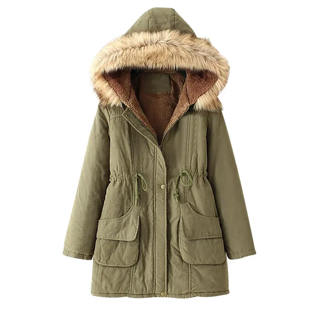 Singular Wintermantel Damen Parka mit Kapuze Teddyfleece gefüttert