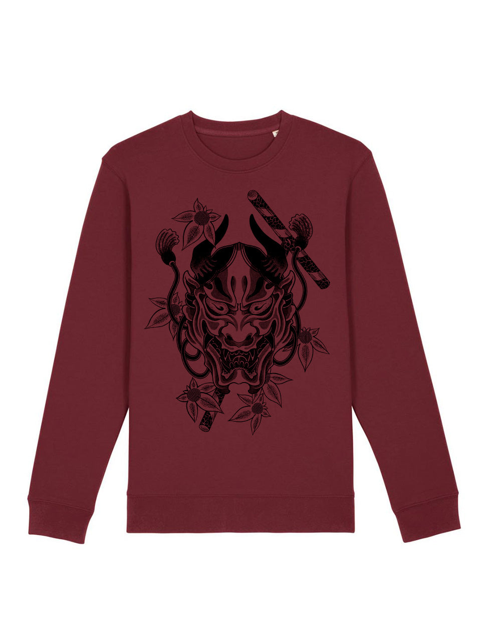 dna merch Hannya-Maske Rundhalspullover Burgunderrot