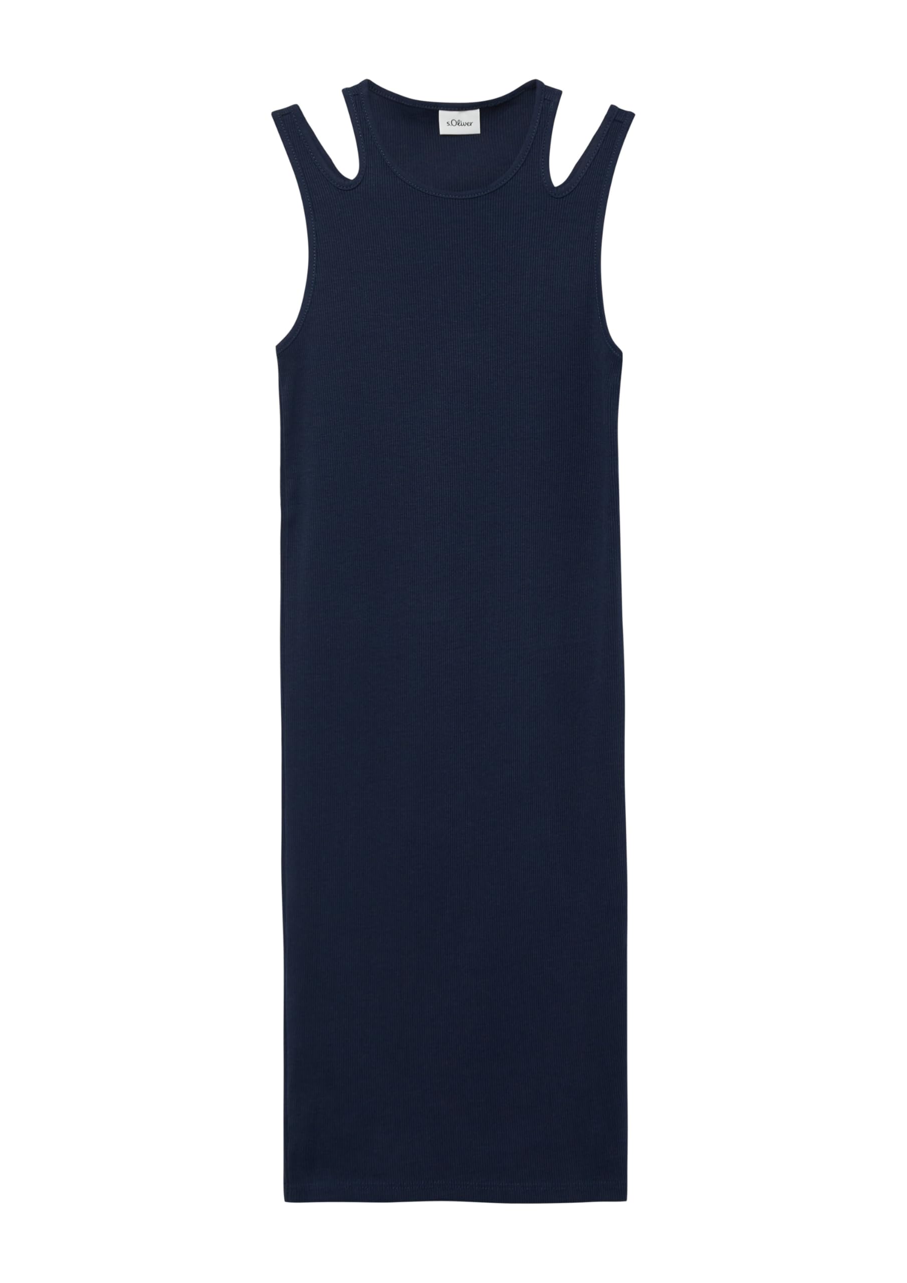 s.Oliver RED LABEL Kleid Ripp Slim-Fit Cut-Outs Gr.170 navy