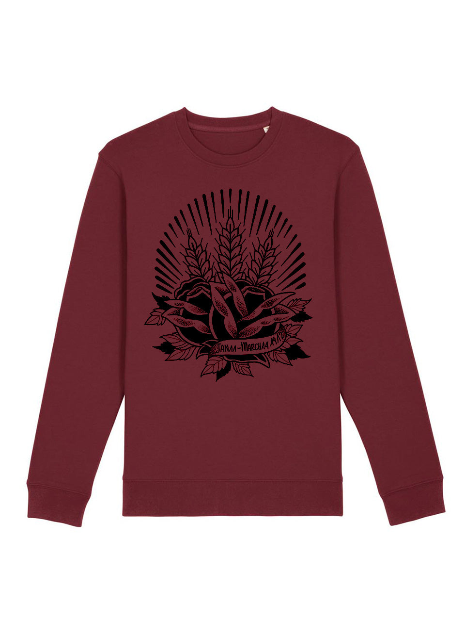 dna merch Brot und Rosen Rundhalspullover Burgunderrot