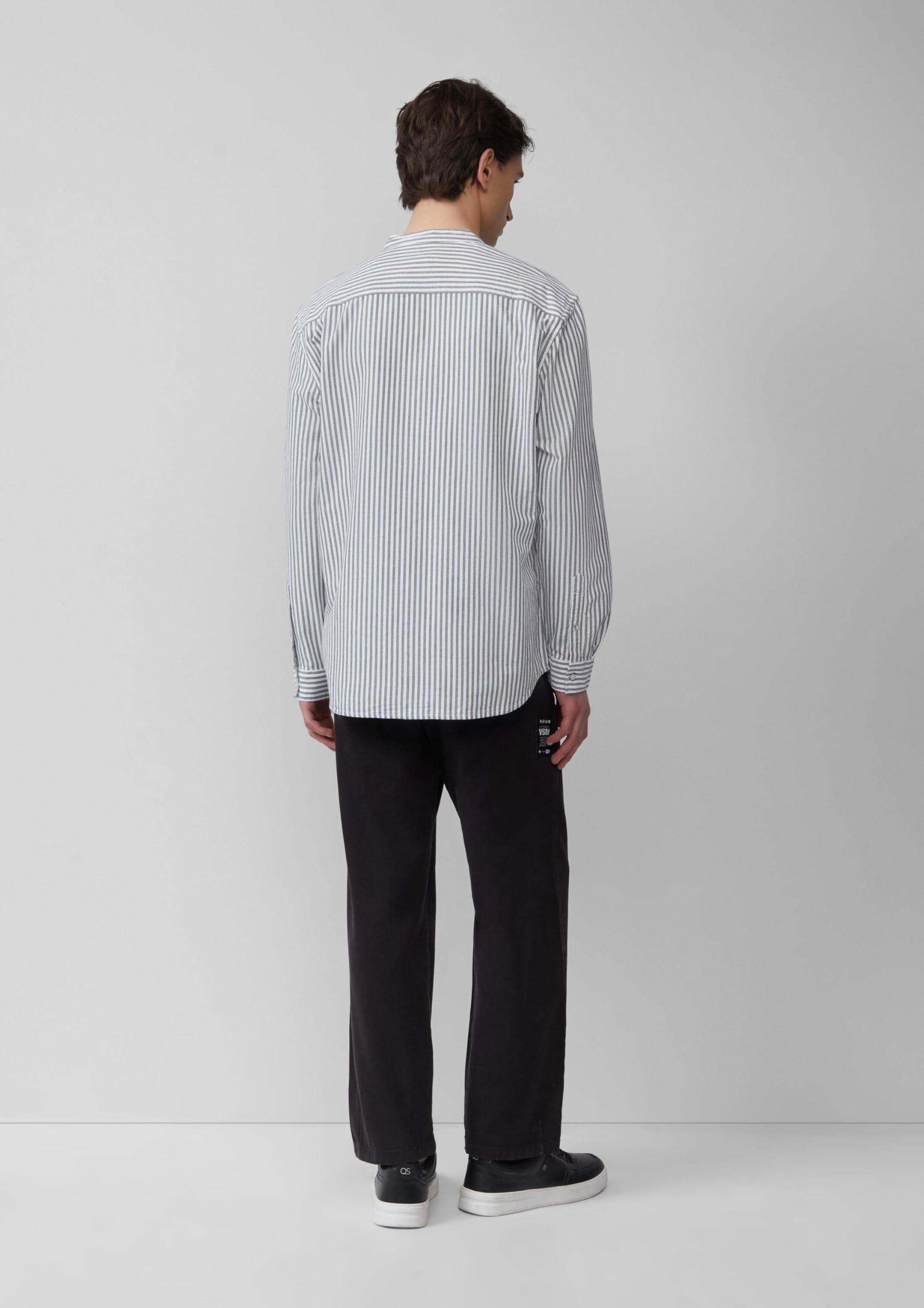 s.Oliver QS Stehkragenhemd Herren Oxford gestreift