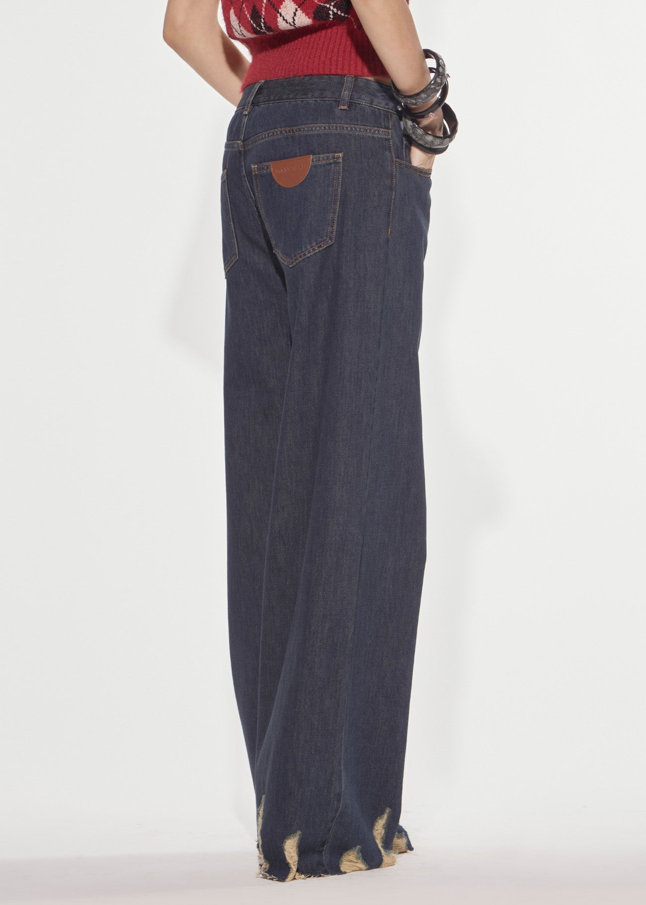 Denny Rose Relaxed Jeans dunkelblau Distressed