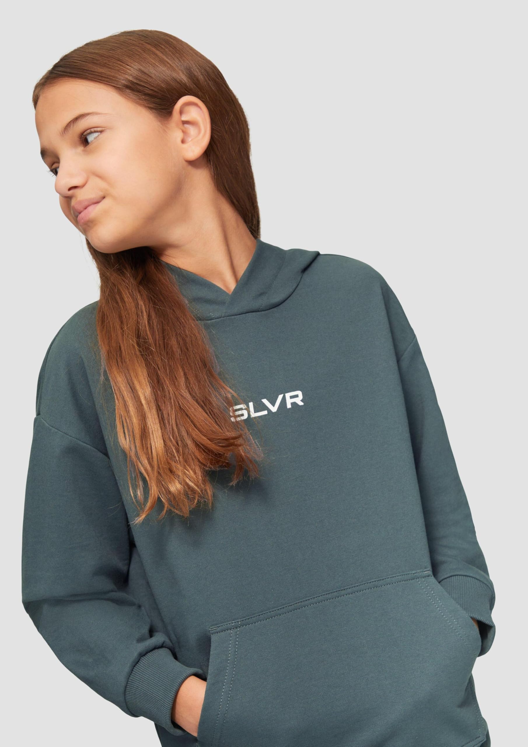 s.Oliver Junior 2160637 Hoodie 152 grau Schriftzug