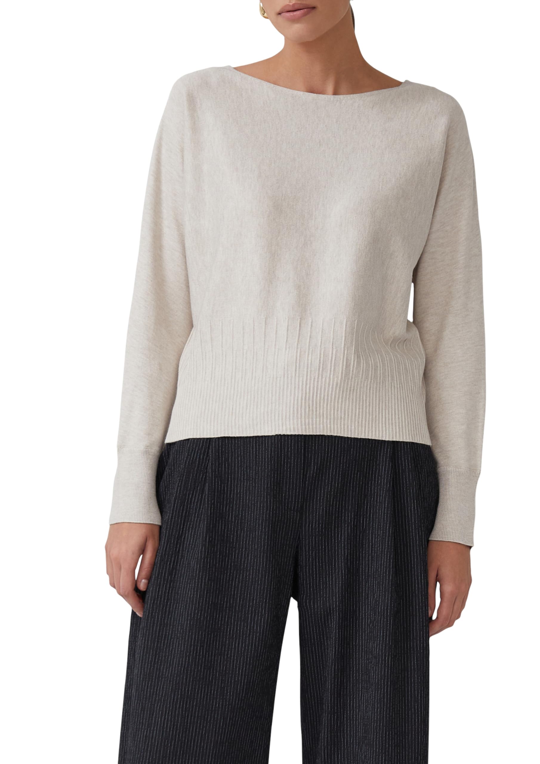 s.Oliver Strickpullover Strukturmuster Gr. 40 ecru Viskosemix