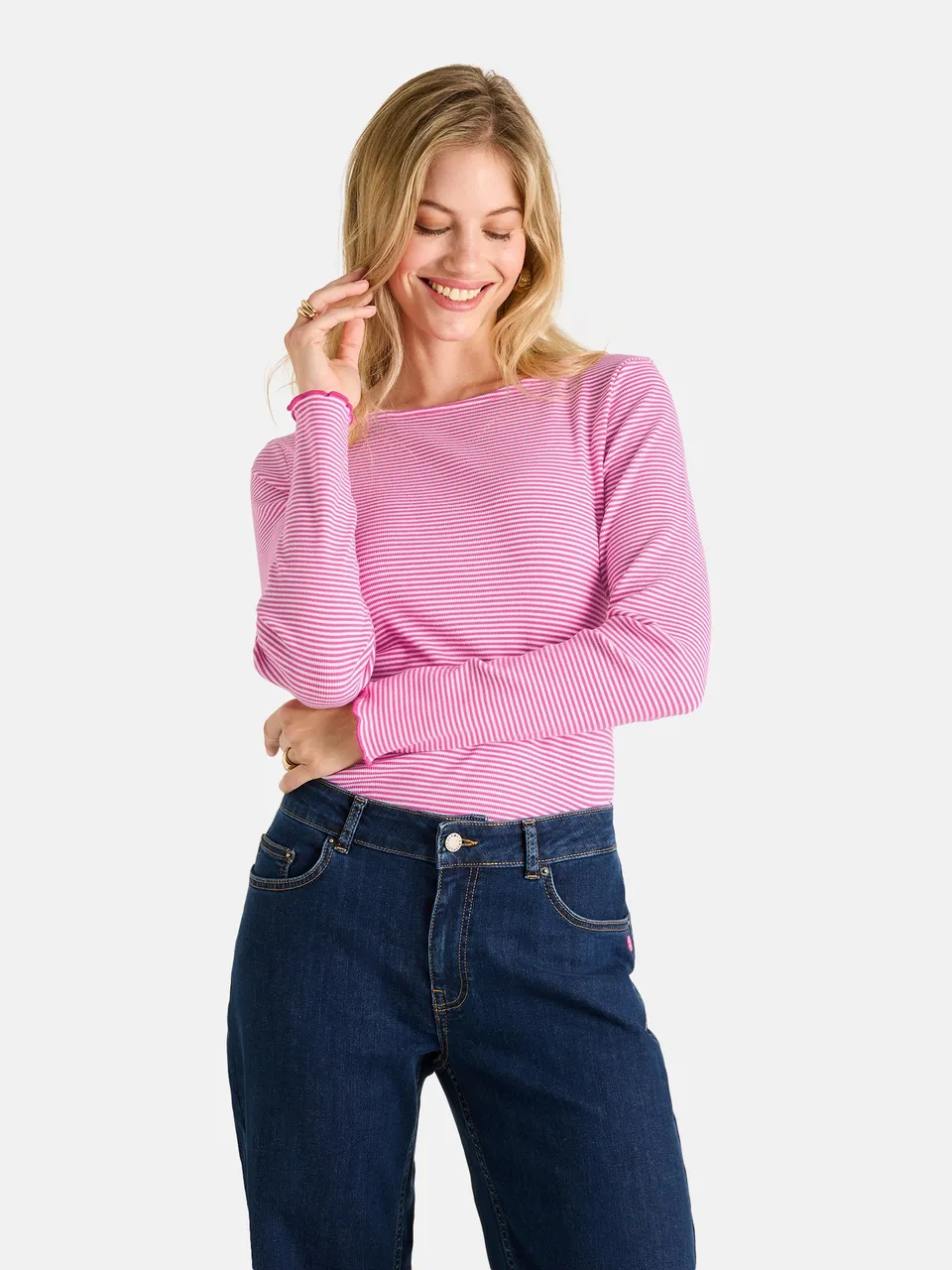 Lieblingsstück MarleL Langarmshirt pink Streifen