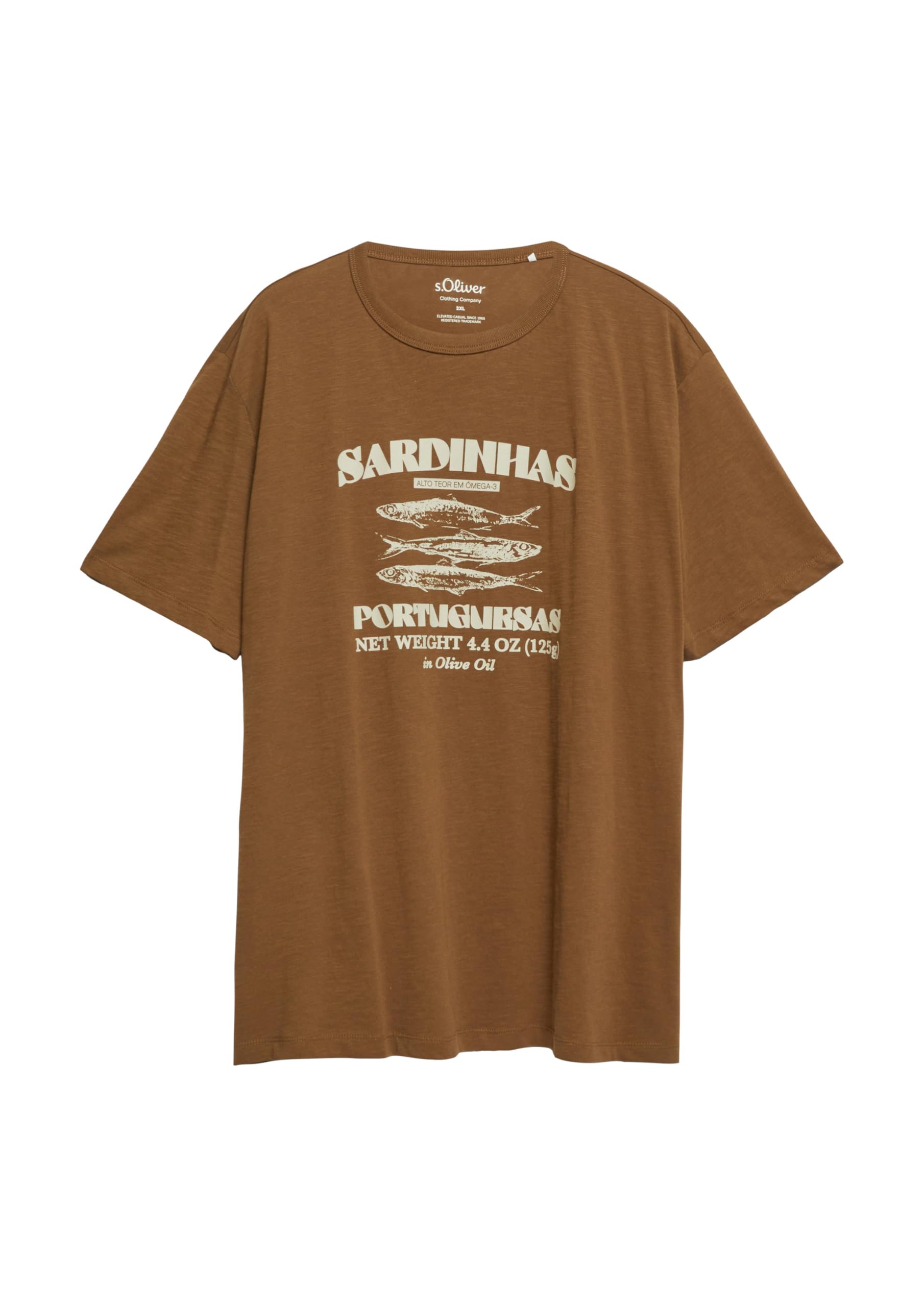 s.Oliver Big Size T-Shirt Flammgarn Frontprint Baumwolle